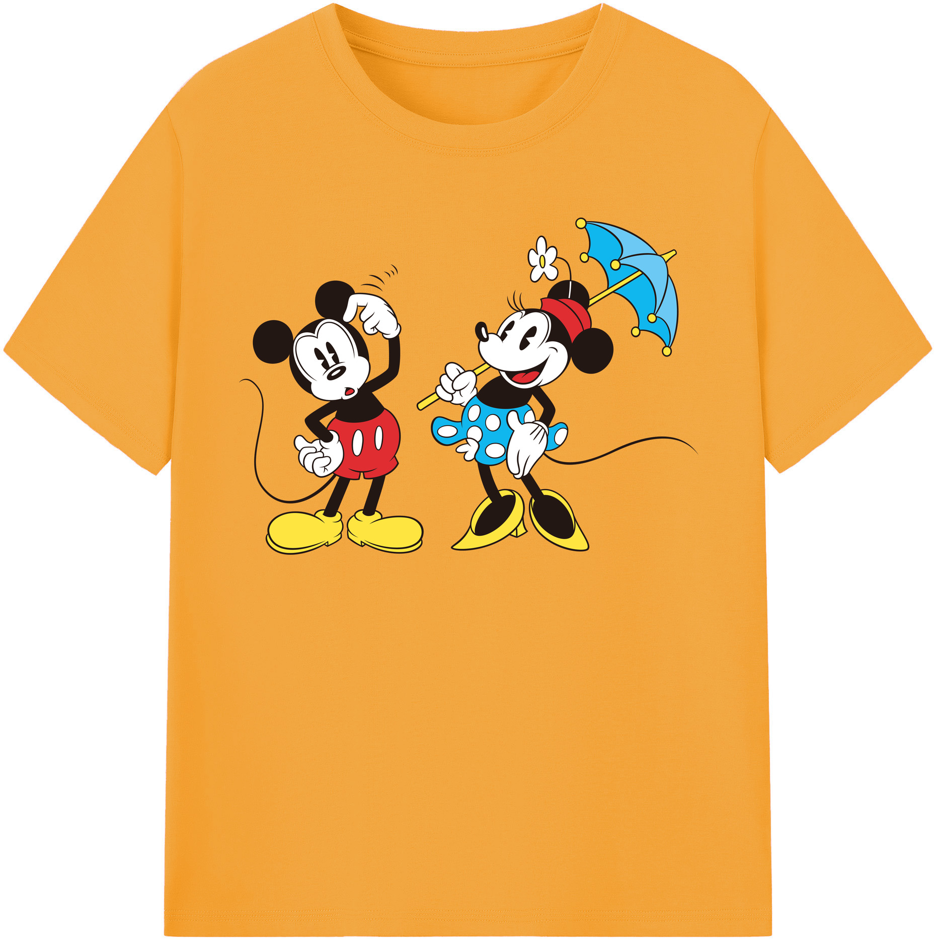 （画像用） ミッキーマウス Mickey Mouse 綿100％半袖Tシャツ（フロントプリント）