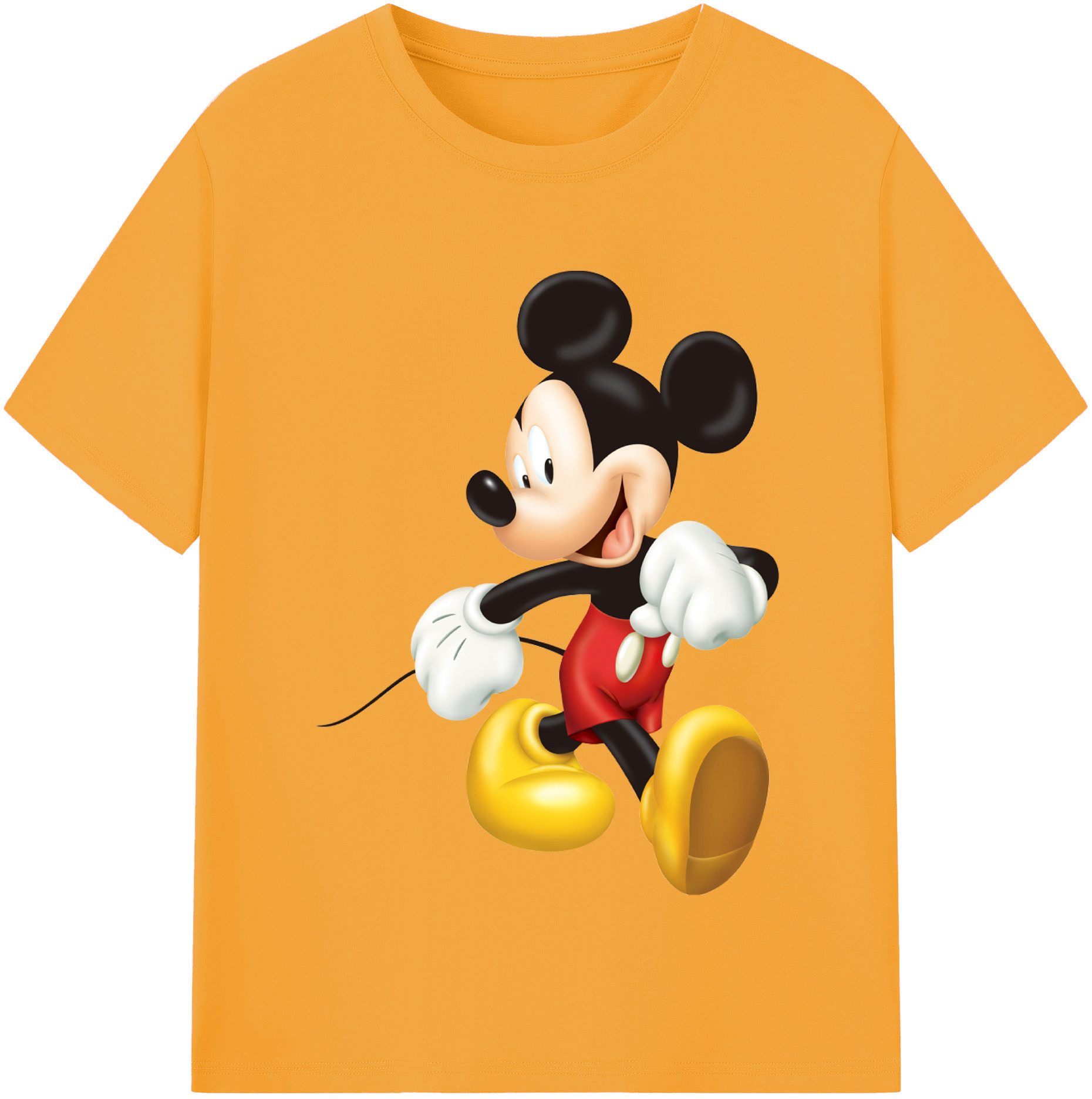 （画像用） ミッキーマウス Mickey Mouse 綿100％半袖Tシャツ（フロントプリント）