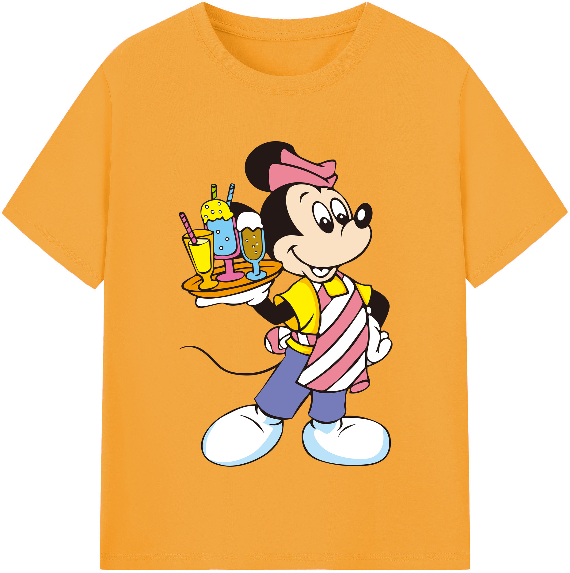 （画像用） ミッキーマウス Mickey Mouse 綿100％半袖Tシャツ（フロントプリント）