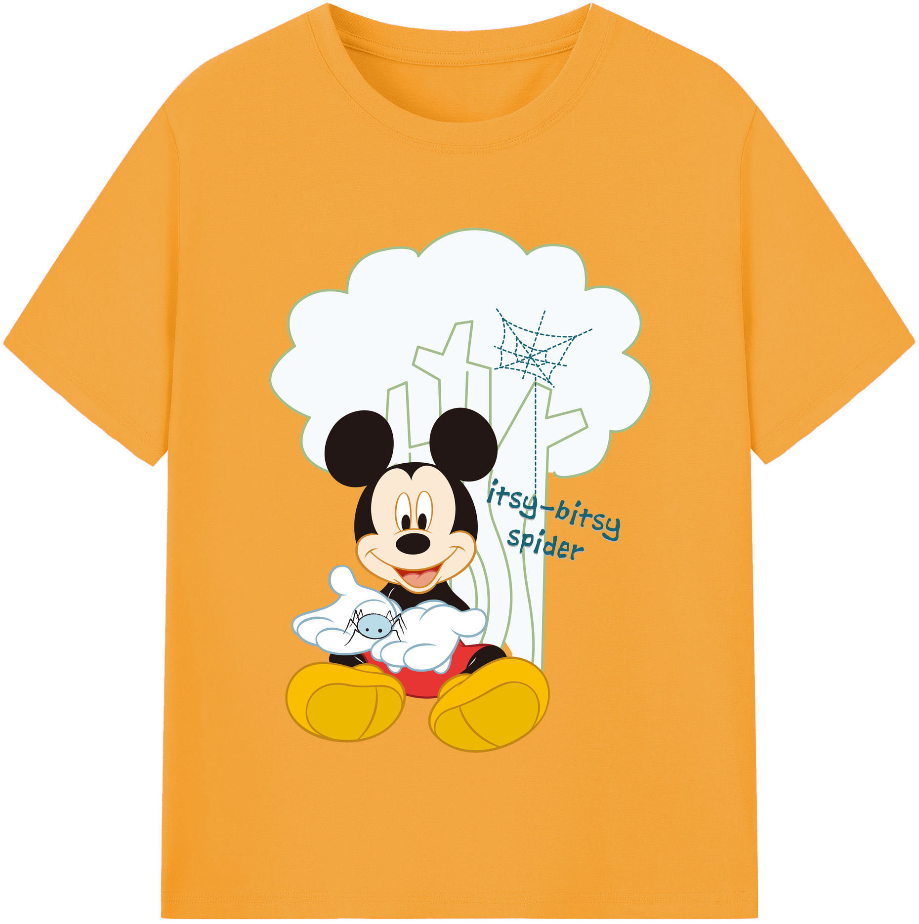 （画像用） ミッキーマウス Mickey Mouse 綿100％半袖Tシャツ（フロントプリント）