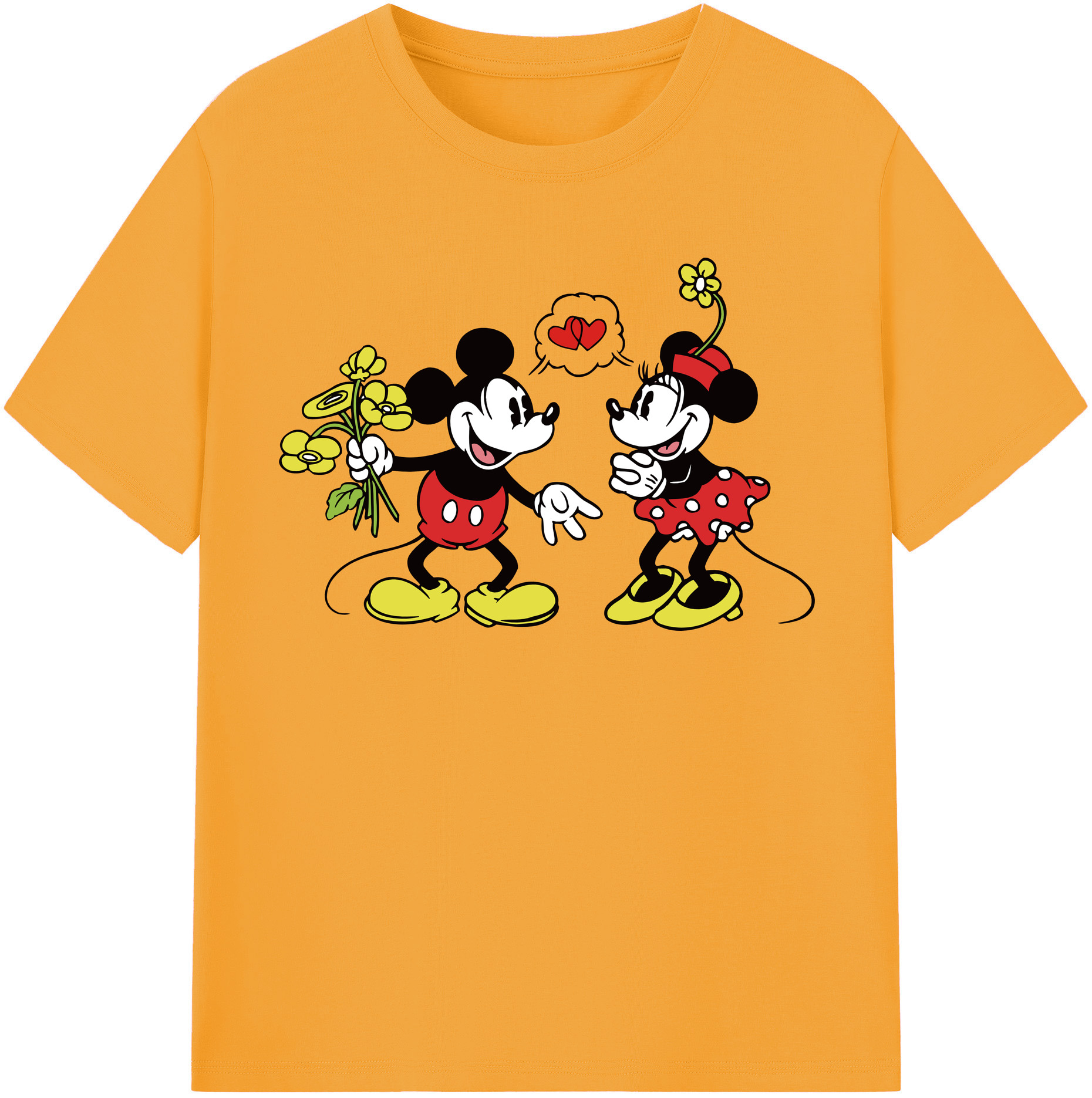（画像用） ミッキーマウス Mickey Mouse 綿100％半袖Tシャツ（フロントプリント）