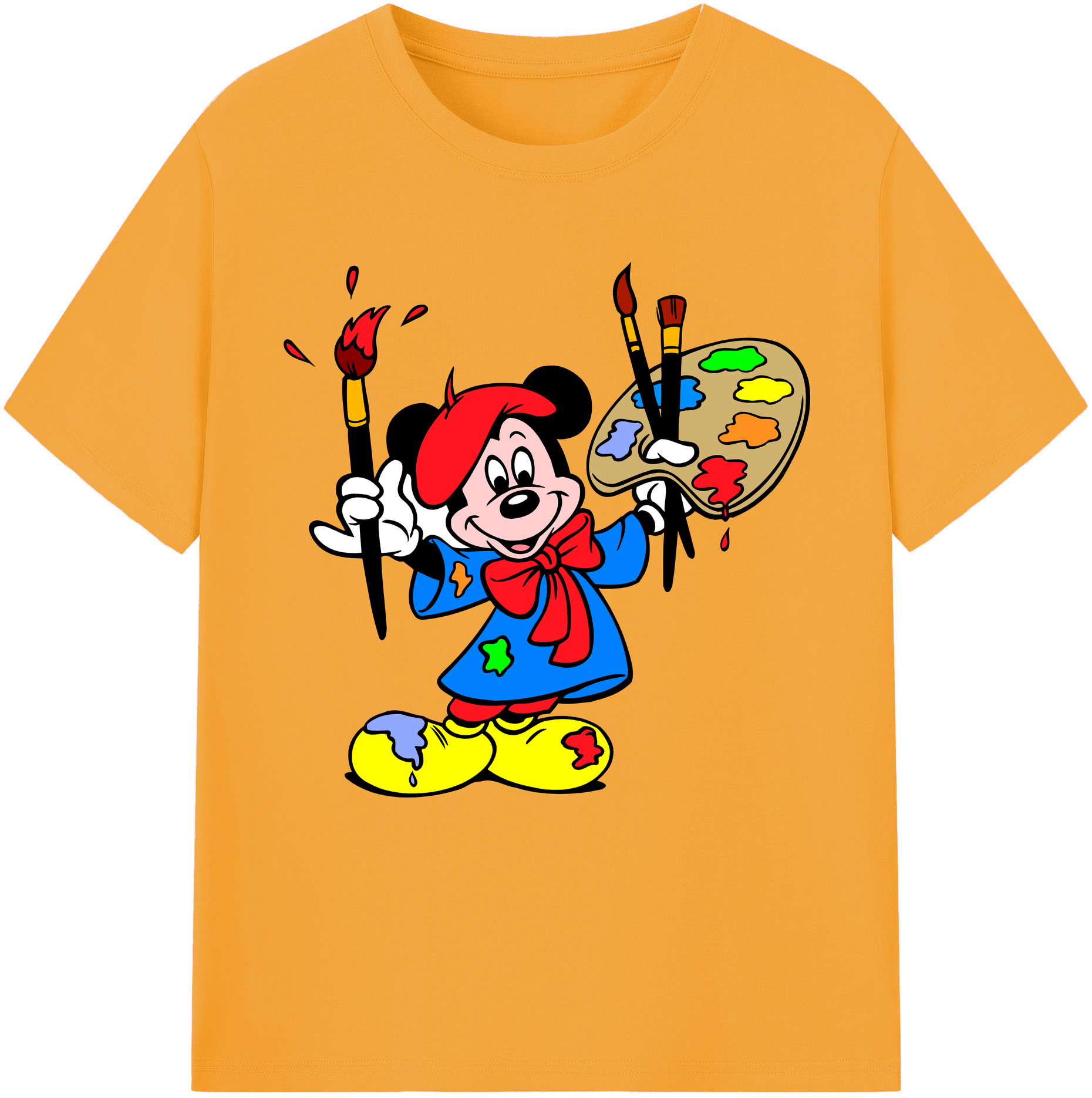 （画像用） ミッキーマウス Mickey Mouse 綿100％半袖Tシャツ（フロントプリント）