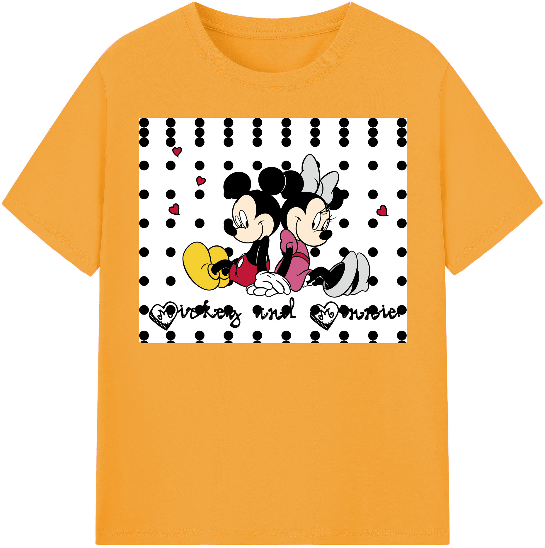 （画像用） ミッキーマウス Mickey Mouse 綿100％半袖Tシャツ（フロントプリント）