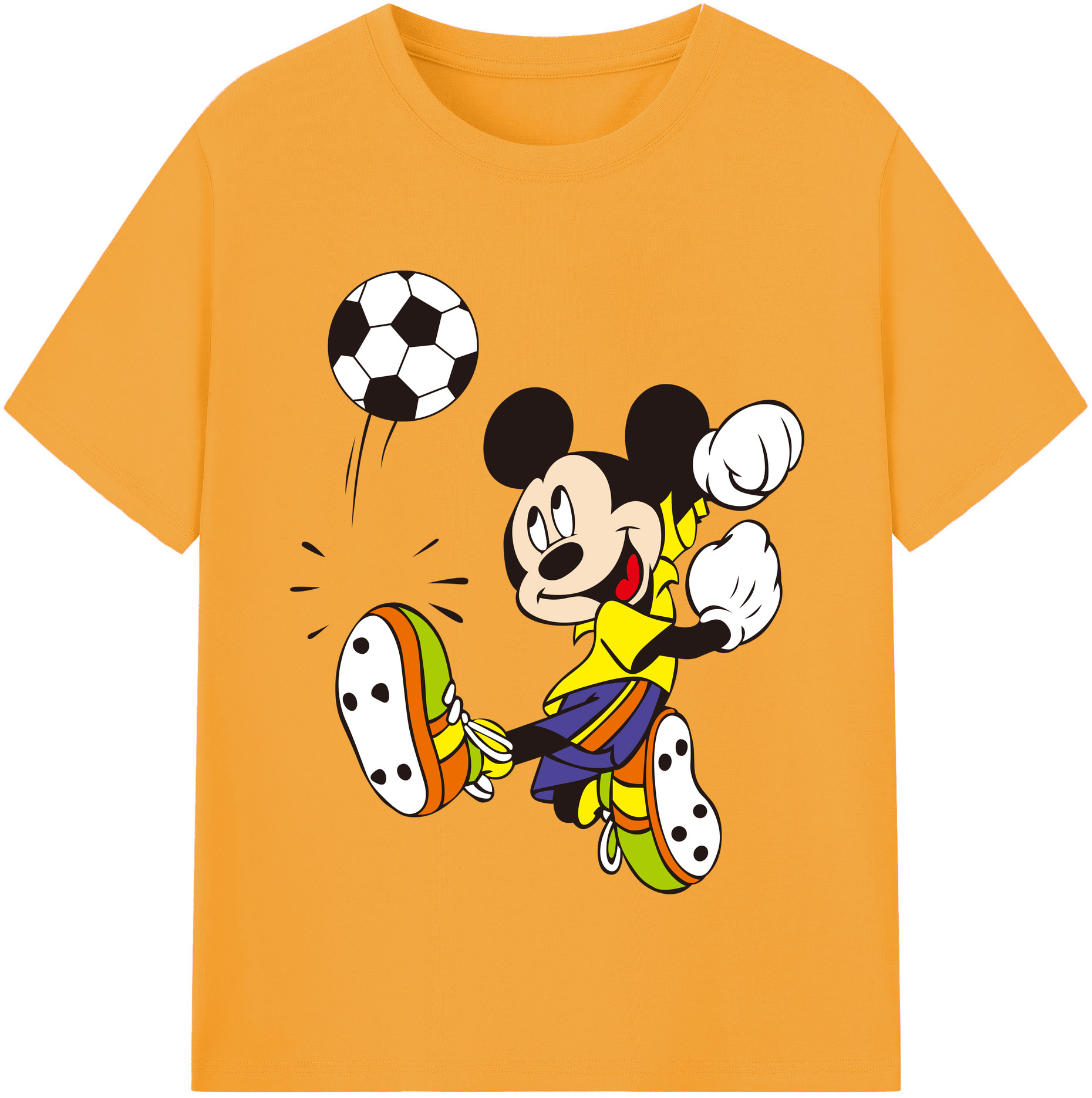 （画像用） ミッキーマウス Mickey Mouse 綿100％半袖Tシャツ（フロントプリント）