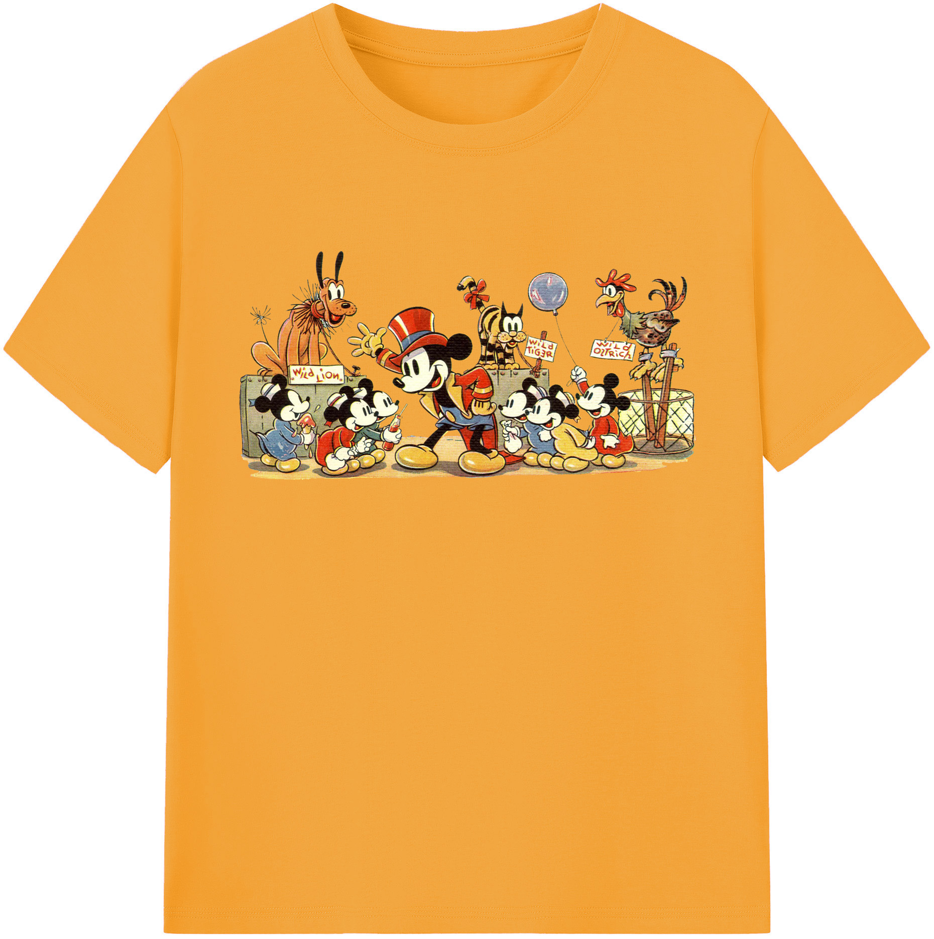 （画像用） ミッキーマウス Mickey Mouse 綿100％半袖Tシャツ（フロントプリント）