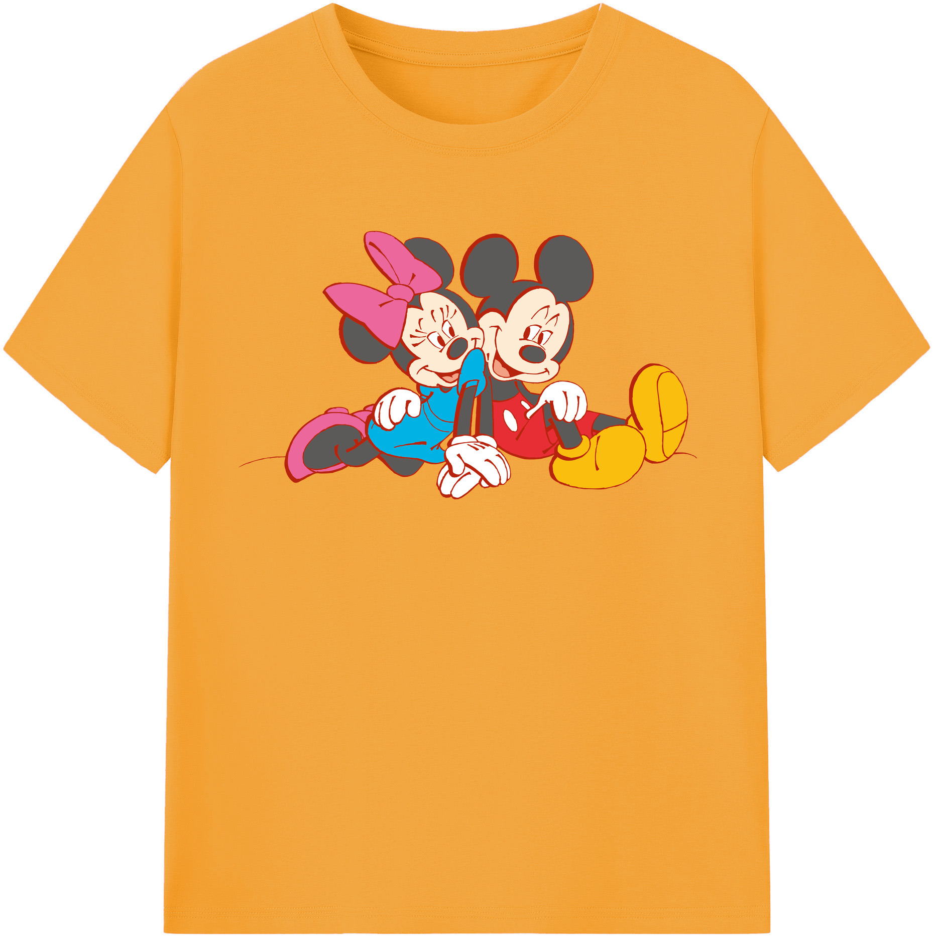 （画像用） ミッキーマウス Mickey Mouse 綿100％半袖Tシャツ（フロントプリント）