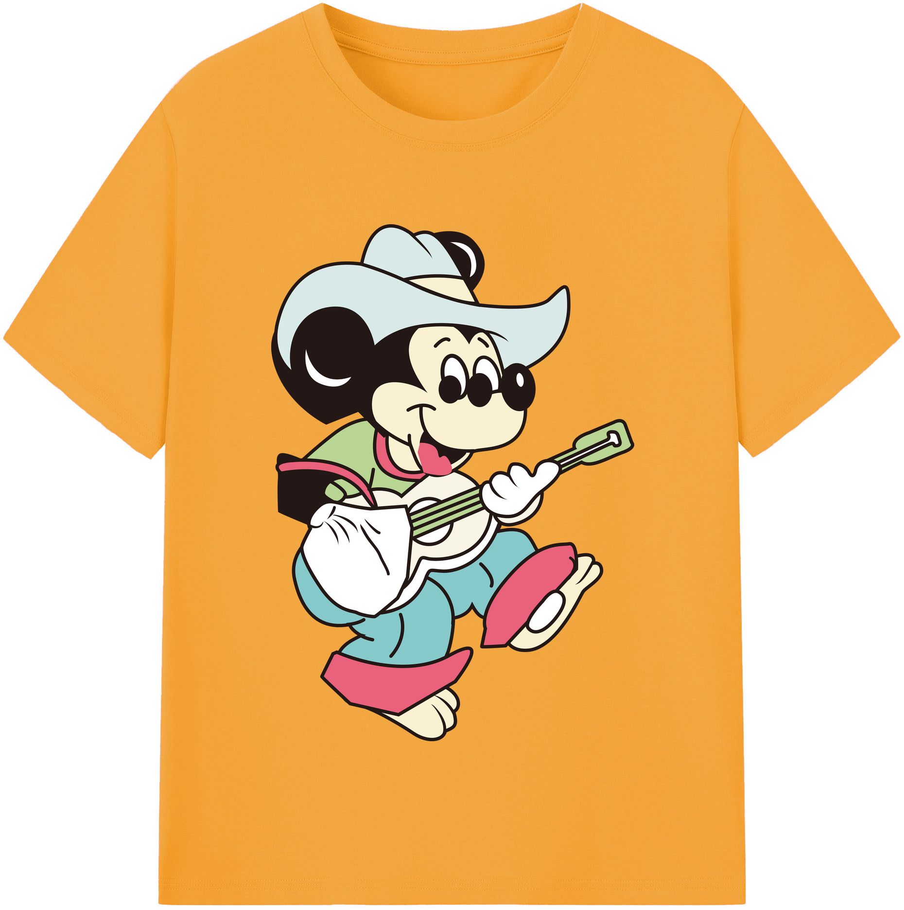 （画像用） ミッキーマウス Mickey Mouse 綿100％半袖Tシャツ（フロントプリント）