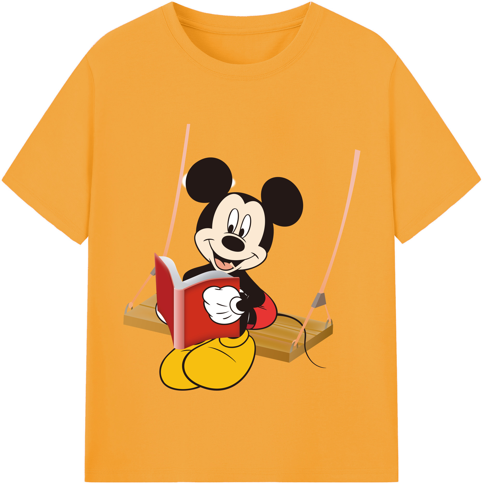 （画像用） ミッキーマウス Mickey Mouse 綿100％半袖Tシャツ（フロントプリント）