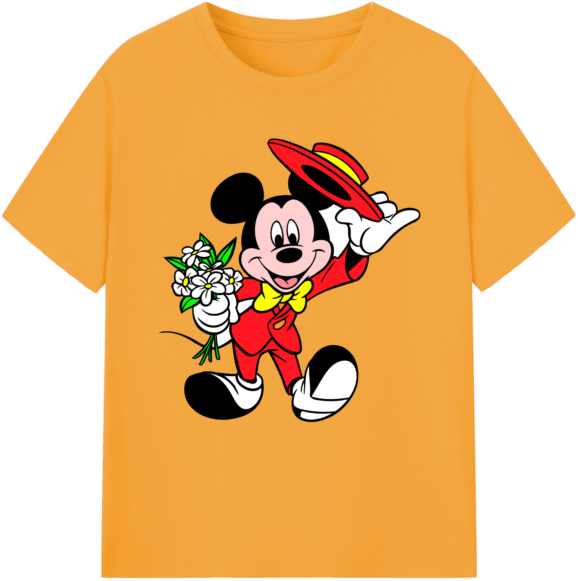 （画像用） ミッキーマウス Mickey Mouse 綿100％半袖Tシャツ（フロントプリント）