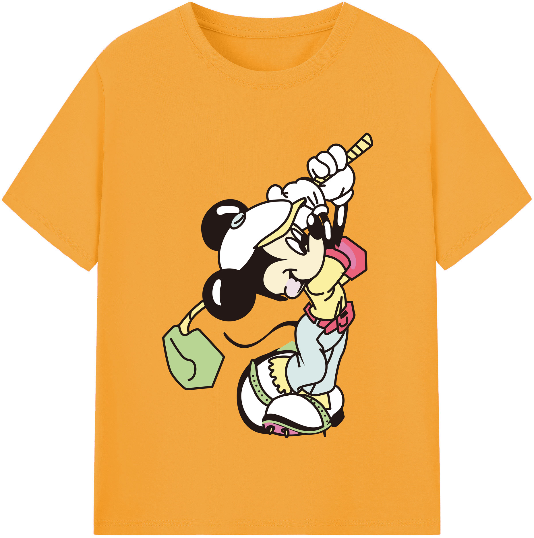 （画像用） ミッキーマウス Mickey Mouse 綿100％半袖Tシャツ（フロントプリント）