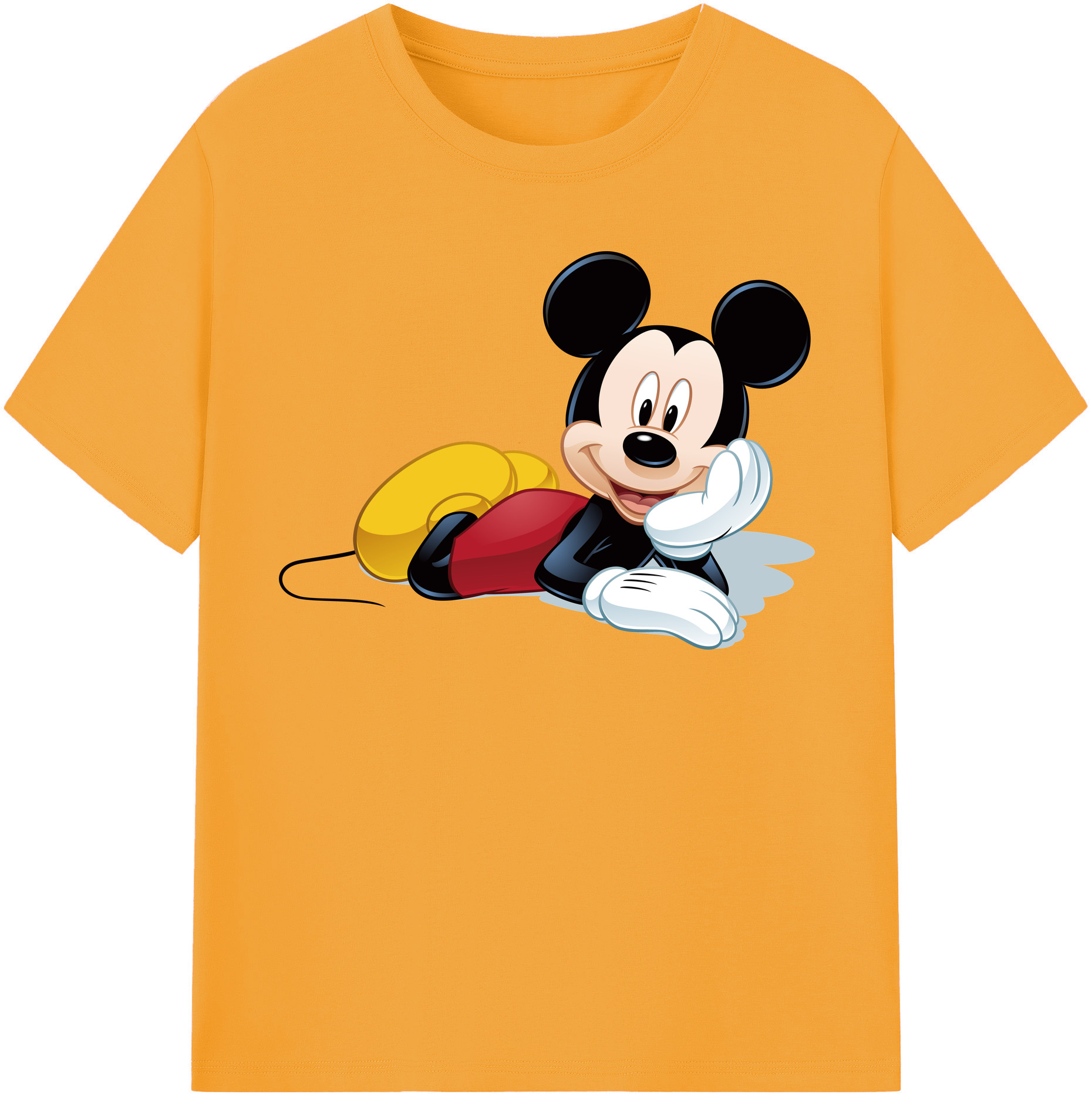 （画像用） ミッキーマウス Mickey Mouse 綿100％半袖Tシャツ（フロントプリント）