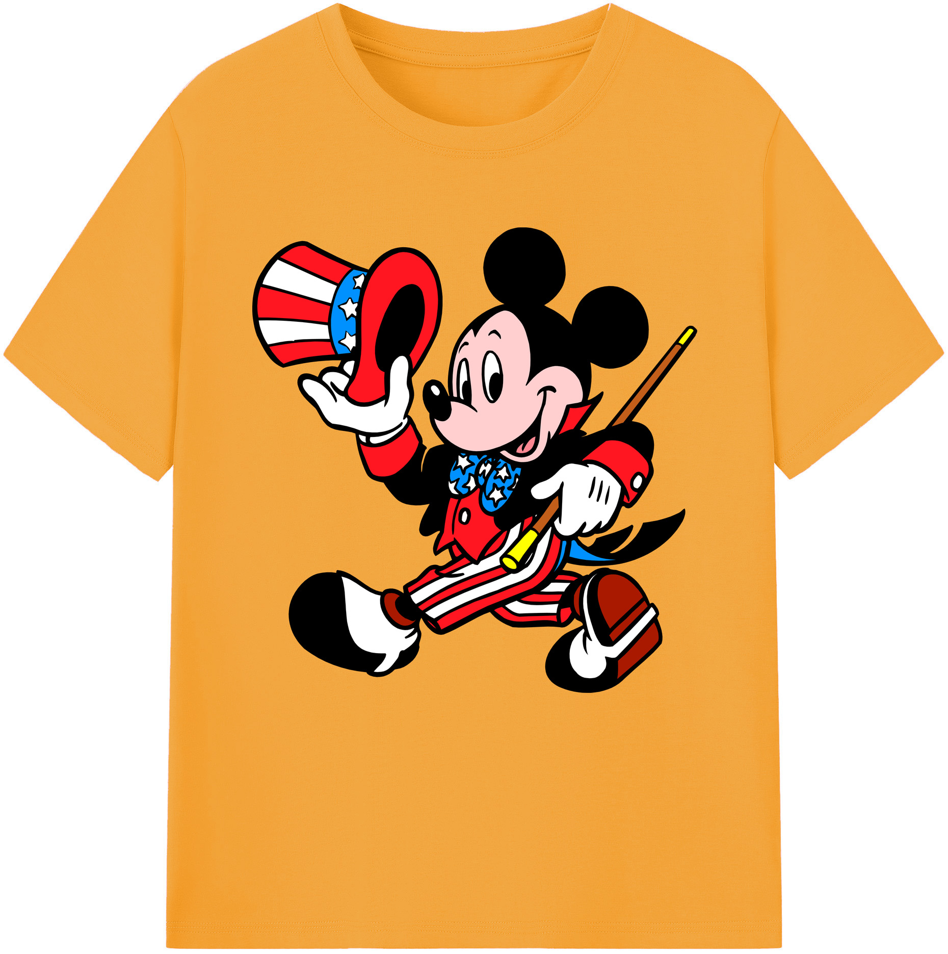 （画像用） ミッキーマウス Mickey Mouse 綿100％半袖Tシャツ（フロントプリント）