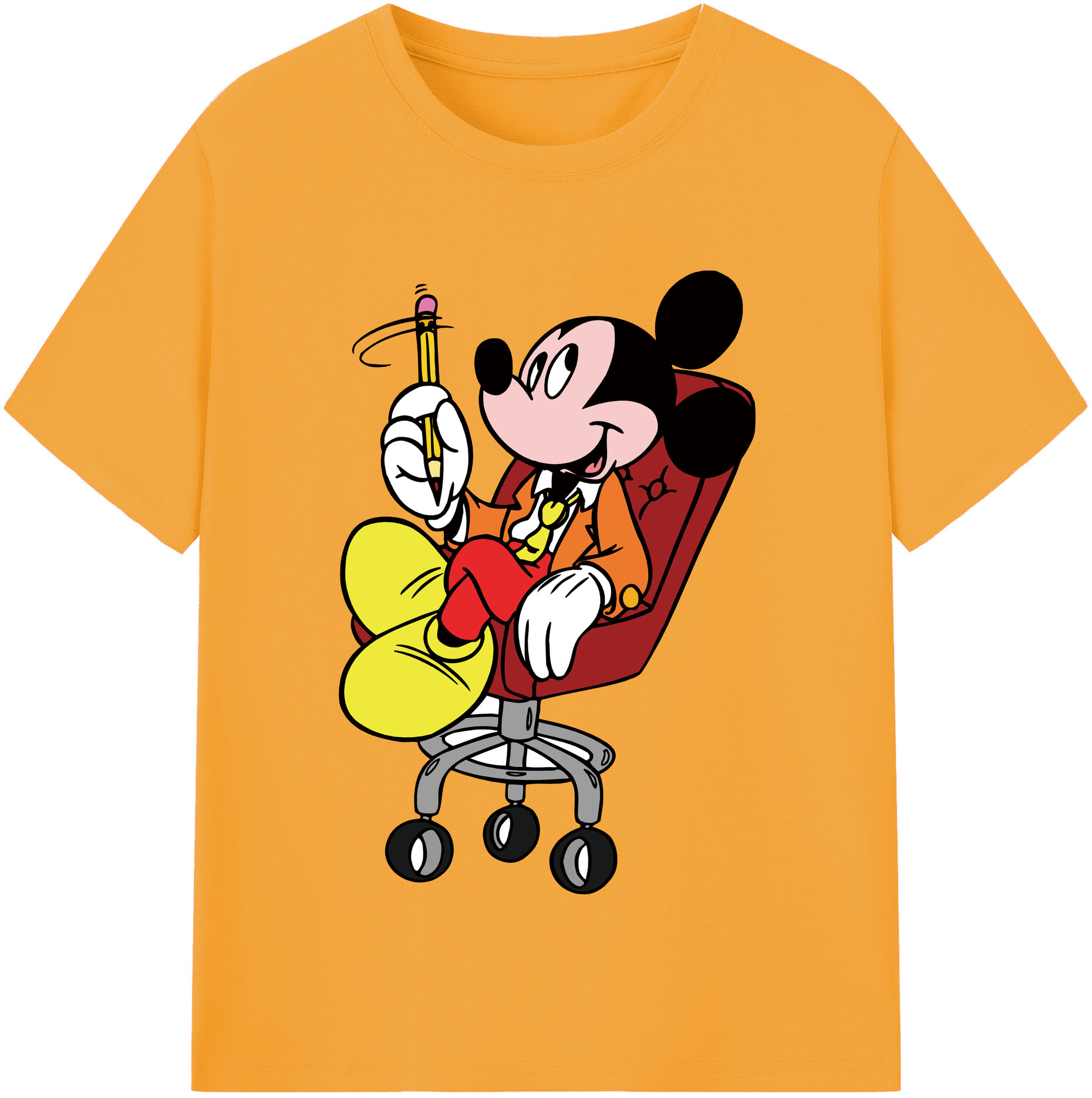 （画像用） ミッキーマウス Mickey Mouse 綿100％半袖Tシャツ（フロントプリント）