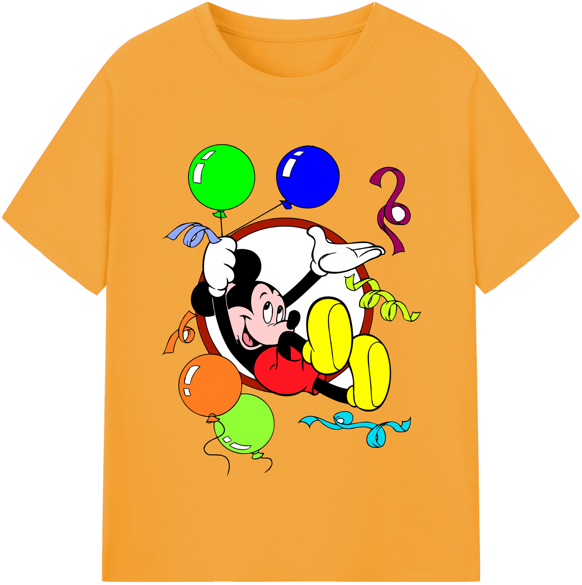 （画像用） ミッキーマウス Mickey Mouse 綿100％半袖Tシャツ（フロントプリント）