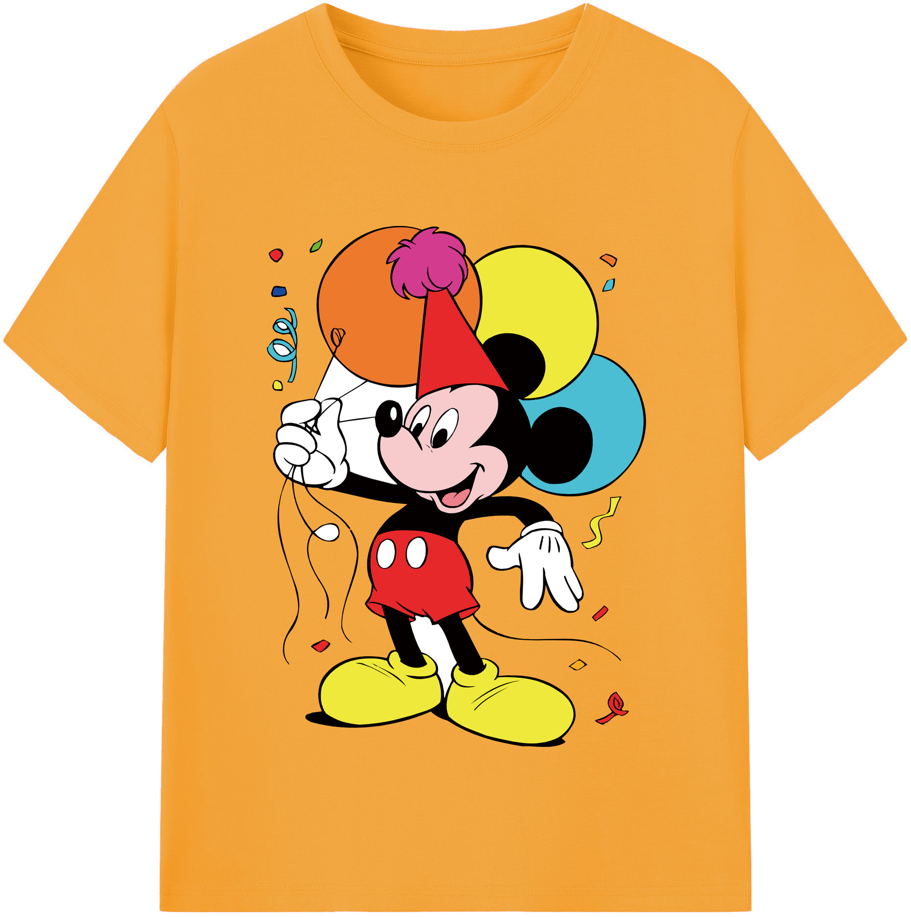 （画像用） ミッキーマウス Mickey Mouse 綿100％半袖Tシャツ（フロントプリント）