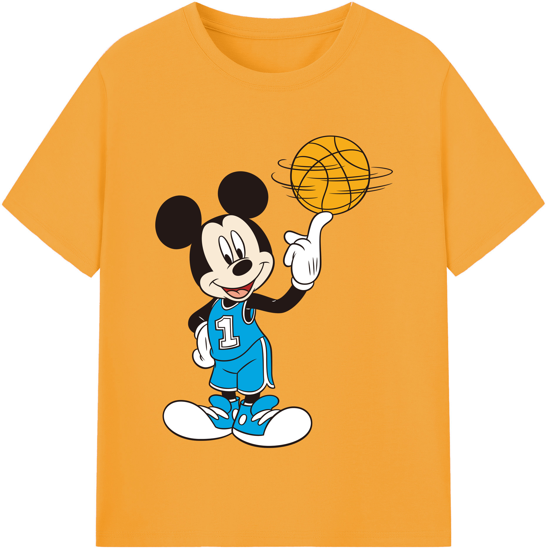 （画像用） ミッキーマウス Mickey Mouse 綿100％半袖Tシャツ（フロントプリント）