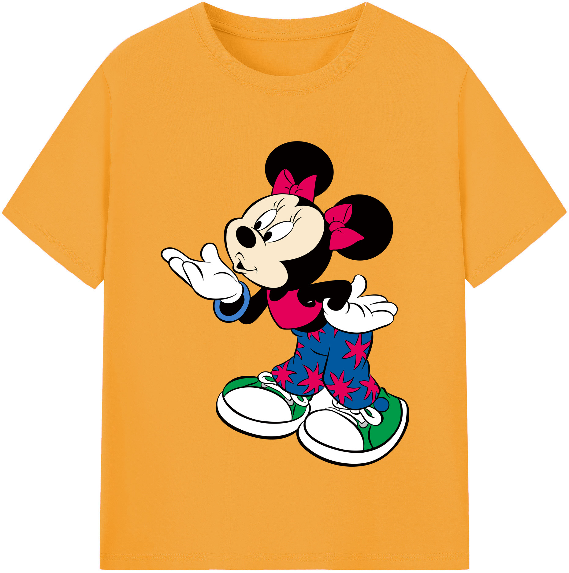 （画像用） ミッキーマウス Mickey Mouse 綿100％半袖Tシャツ（フロントプリント）