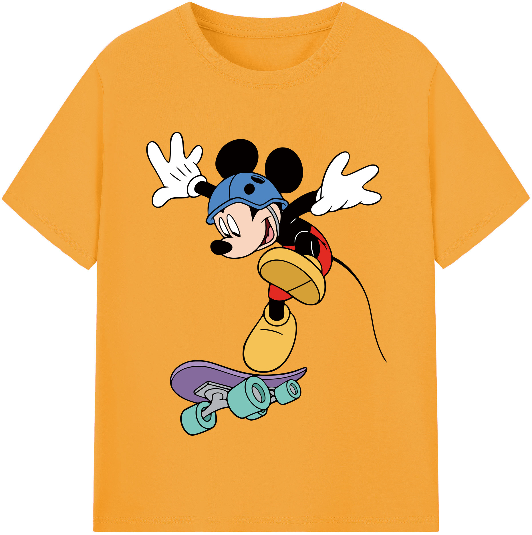 （画像用） ミッキーマウス Mickey Mouse 綿100％半袖Tシャツ（フロントプリント）
