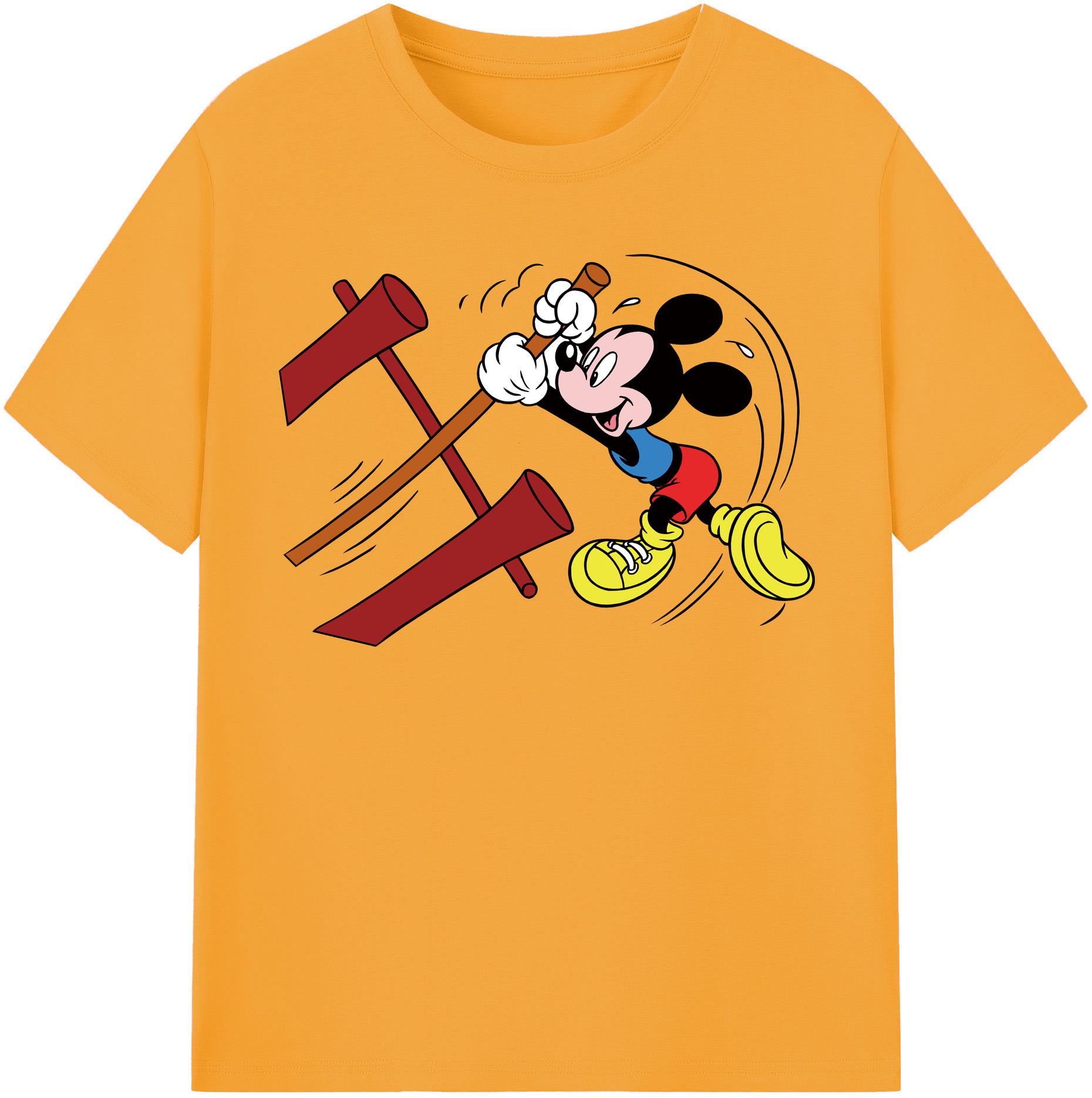 （画像用） ミッキーマウス Mickey Mouse 綿100％半袖Tシャツ（フロントプリント）