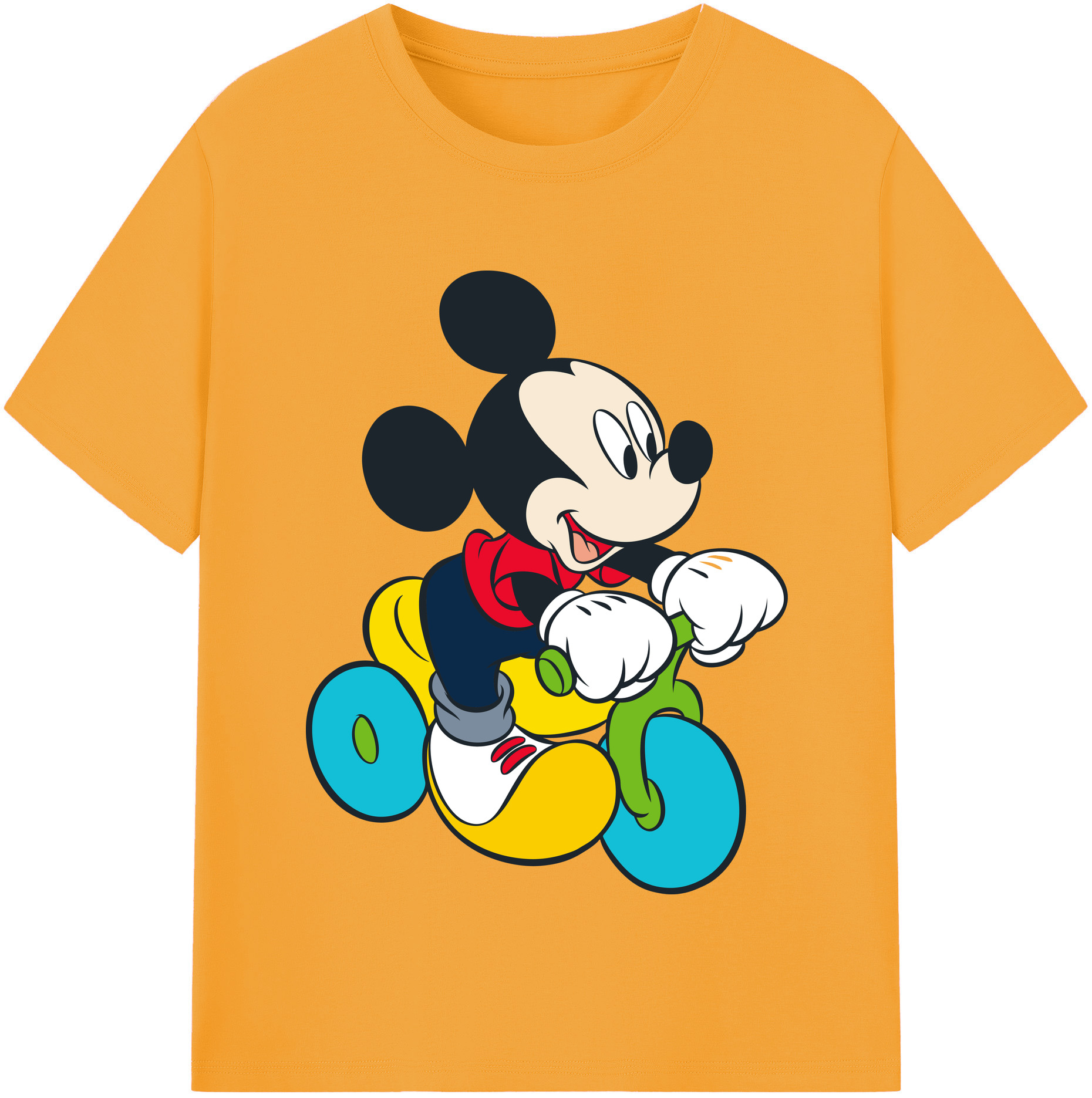 （画像用） ミッキーマウス Mickey Mouse 綿100％半袖Tシャツ（フロントプリント）