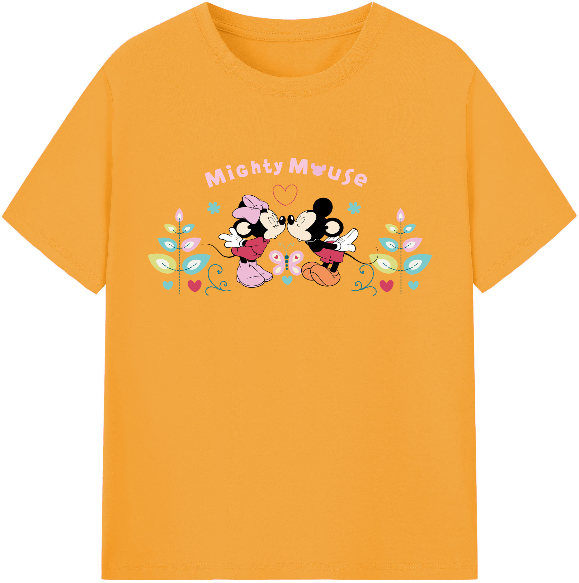 （画像用） ミッキーマウス Mickey Mouse 綿100％半袖Tシャツ（フロントプリント）
