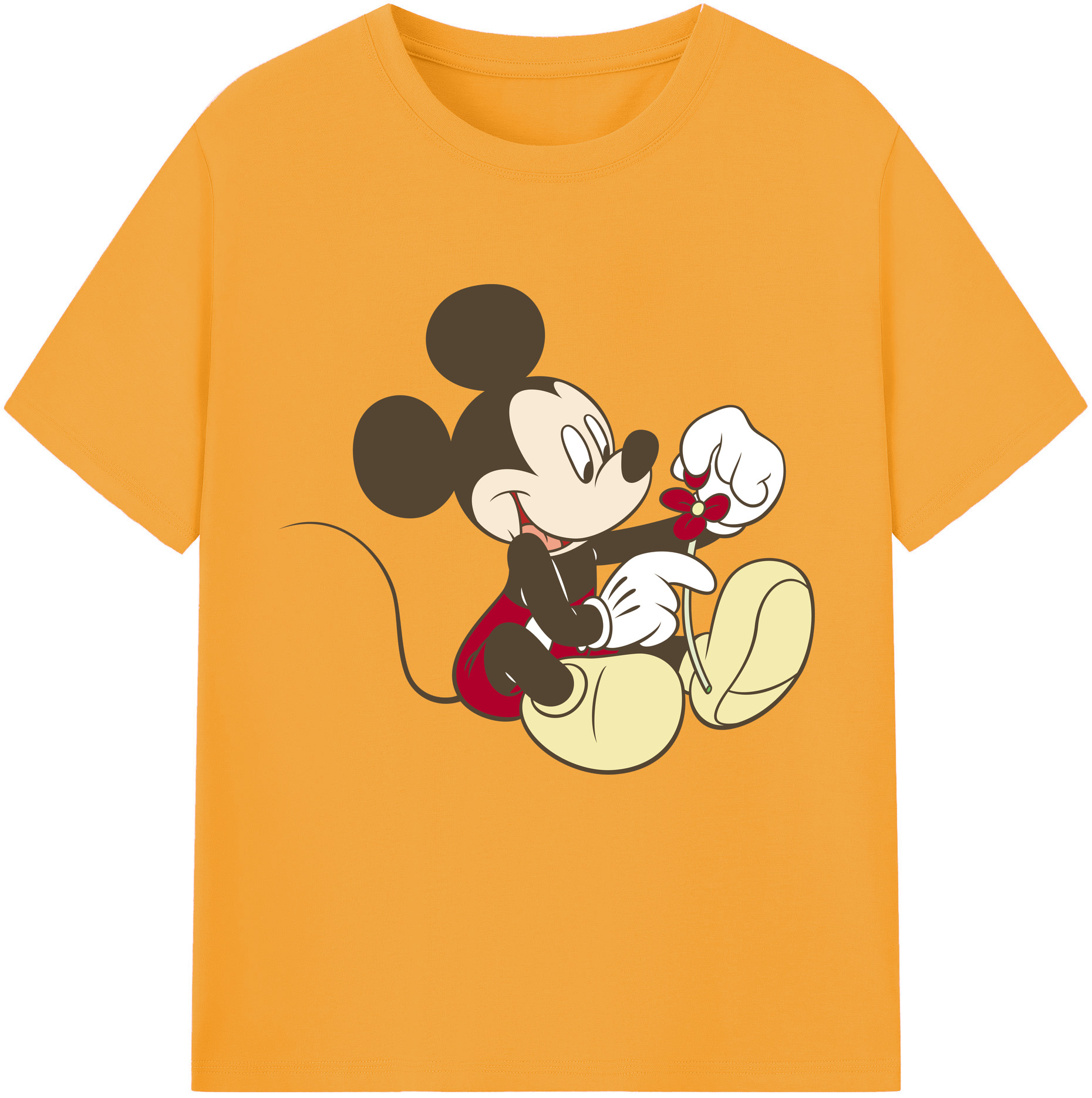 （画像用） ミッキーマウス Mickey Mouse 綿100％半袖Tシャツ（フロントプリント）