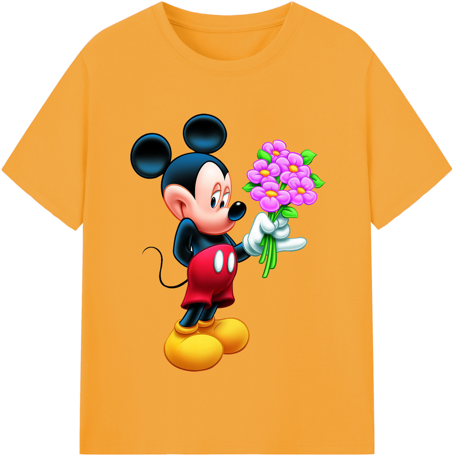 （画像用） ミッキーマウス Mickey Mouse 綿100％半袖Tシャツ（フロントプリント）