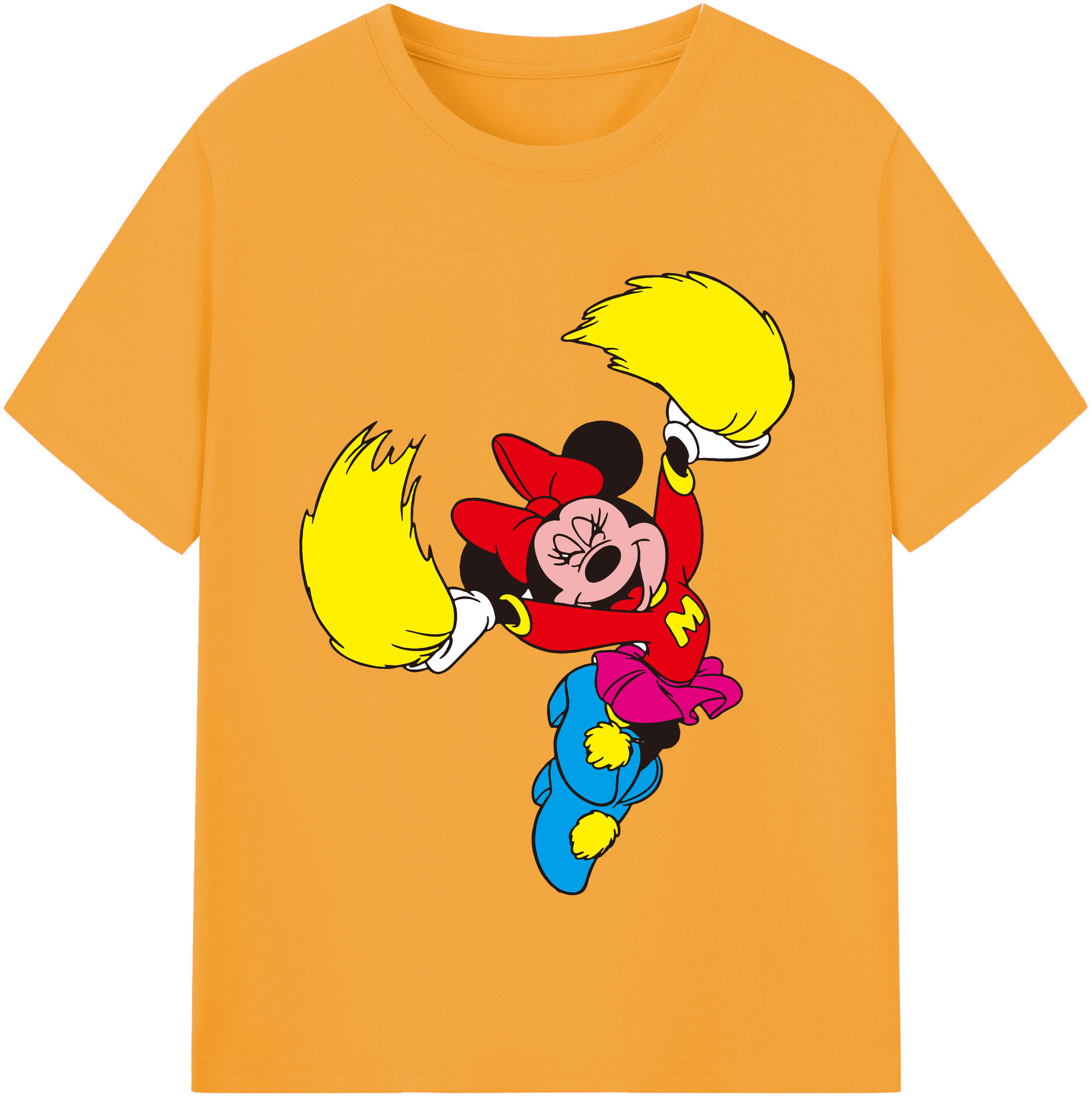 （画像用） ミッキーマウス Mickey Mouse 綿100％半袖Tシャツ（フロントプリント）