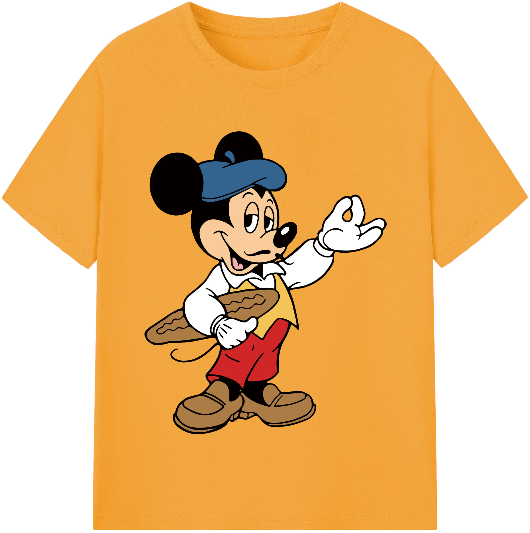 （画像用） ミッキーマウス Mickey Mouse 綿100％半袖Tシャツ（フロントプリント）