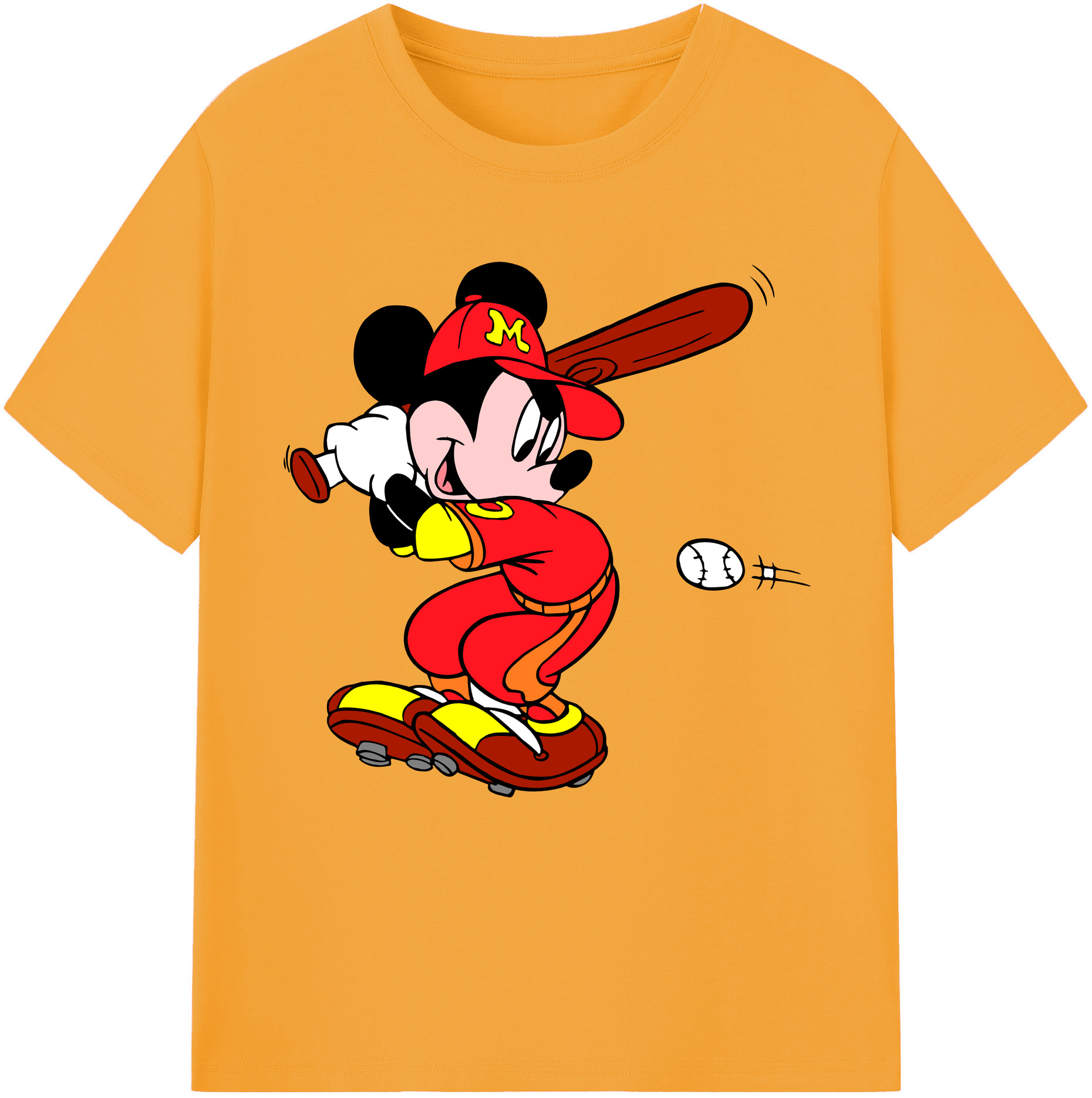 （画像用） ミッキーマウス Mickey Mouse 綿100％半袖Tシャツ（フロントプリント）