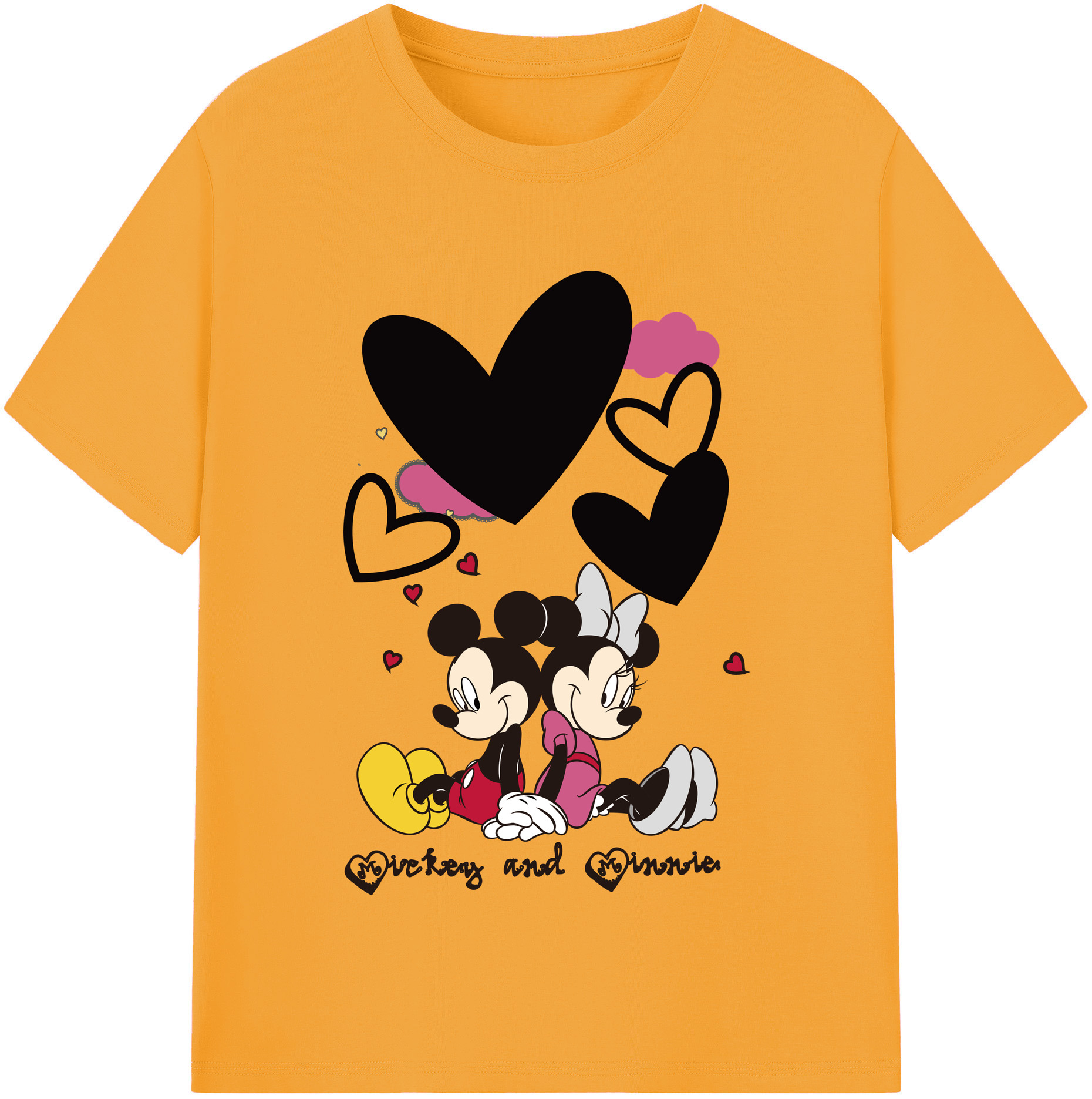 （画像用） ミッキーマウス Mickey Mouse 綿100％半袖Tシャツ（フロントプリント）