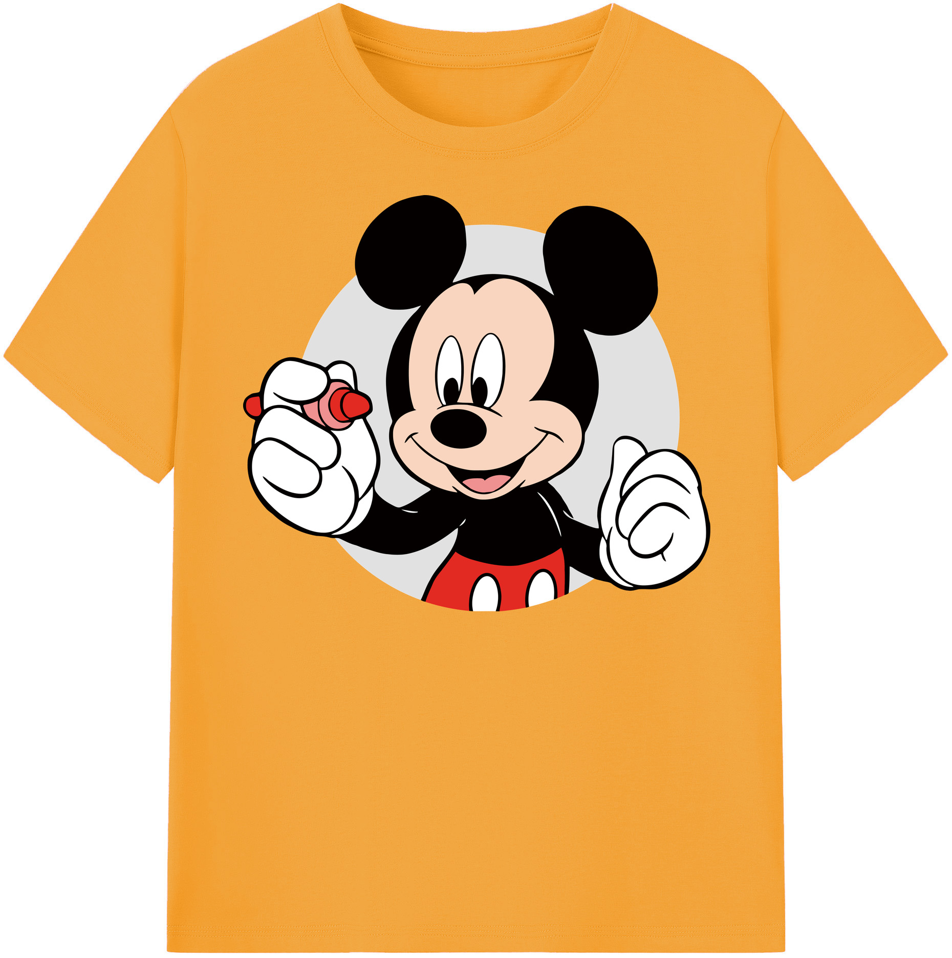 （画像用） ミッキーマウス Mickey Mouse 綿100％半袖Tシャツ（フロントプリント）