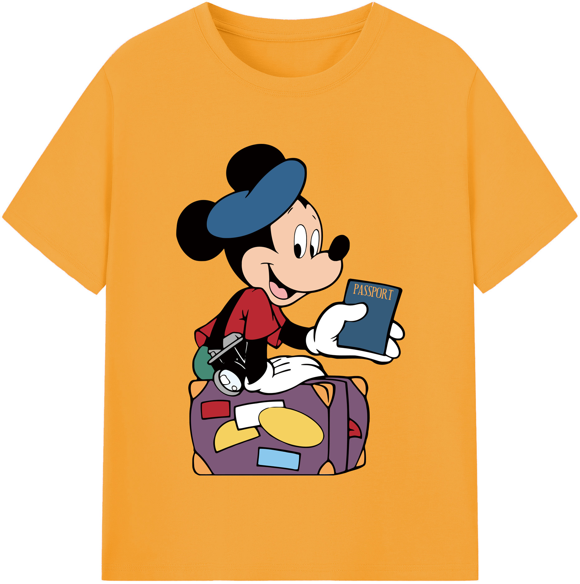 （画像用） ミッキーマウス Mickey Mouse 綿100％半袖Tシャツ（フロントプリント）