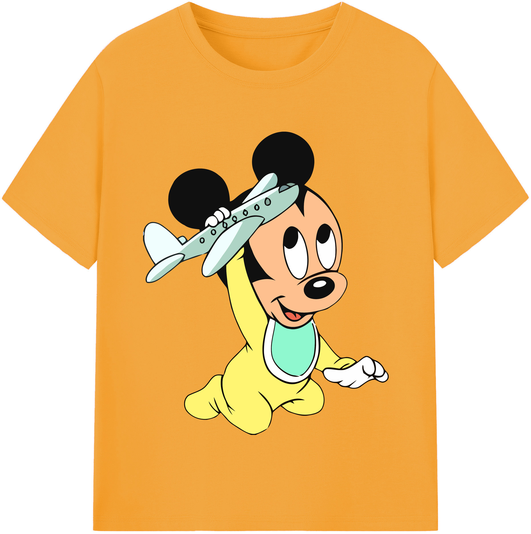 （画像用） ミッキーマウス Mickey Mouse 綿100％半袖Tシャツ（フロントプリント）