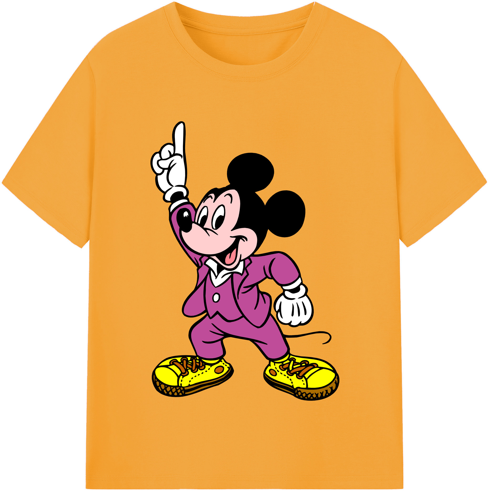 （画像用） ミッキーマウス Mickey Mouse 綿100％半袖Tシャツ（フロントプリント）