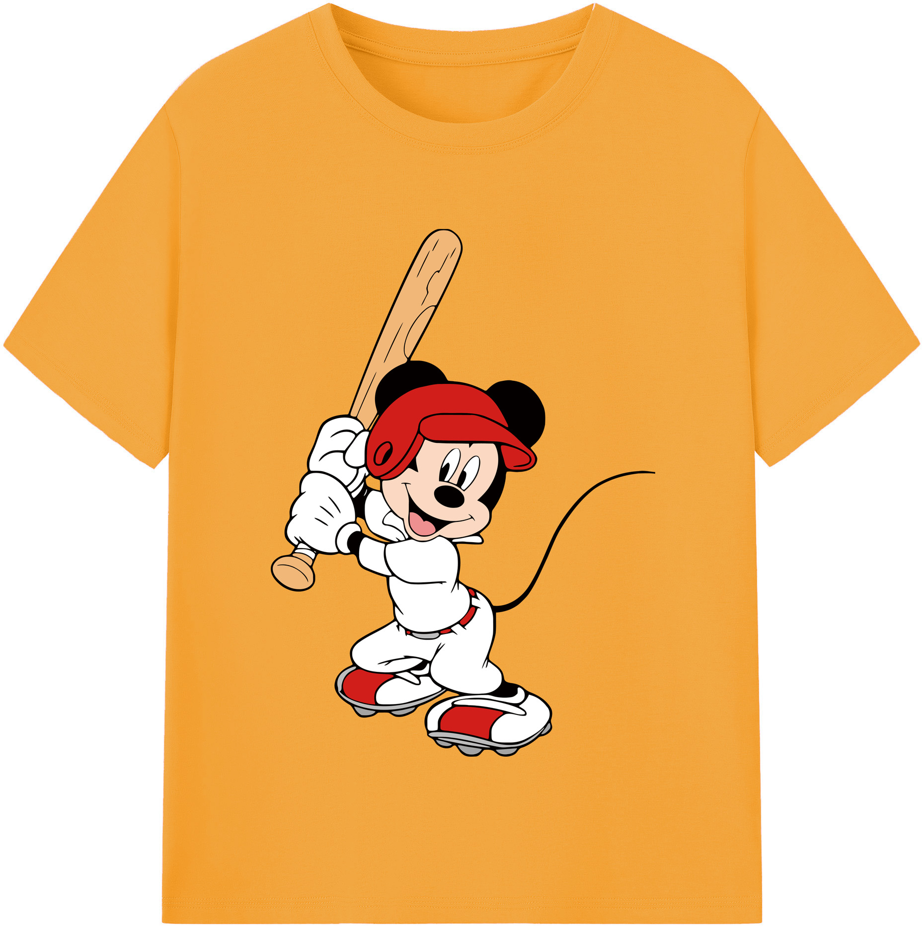 （画像用） ミッキーマウス Mickey Mouse 綿100％半袖Tシャツ（フロントプリント）