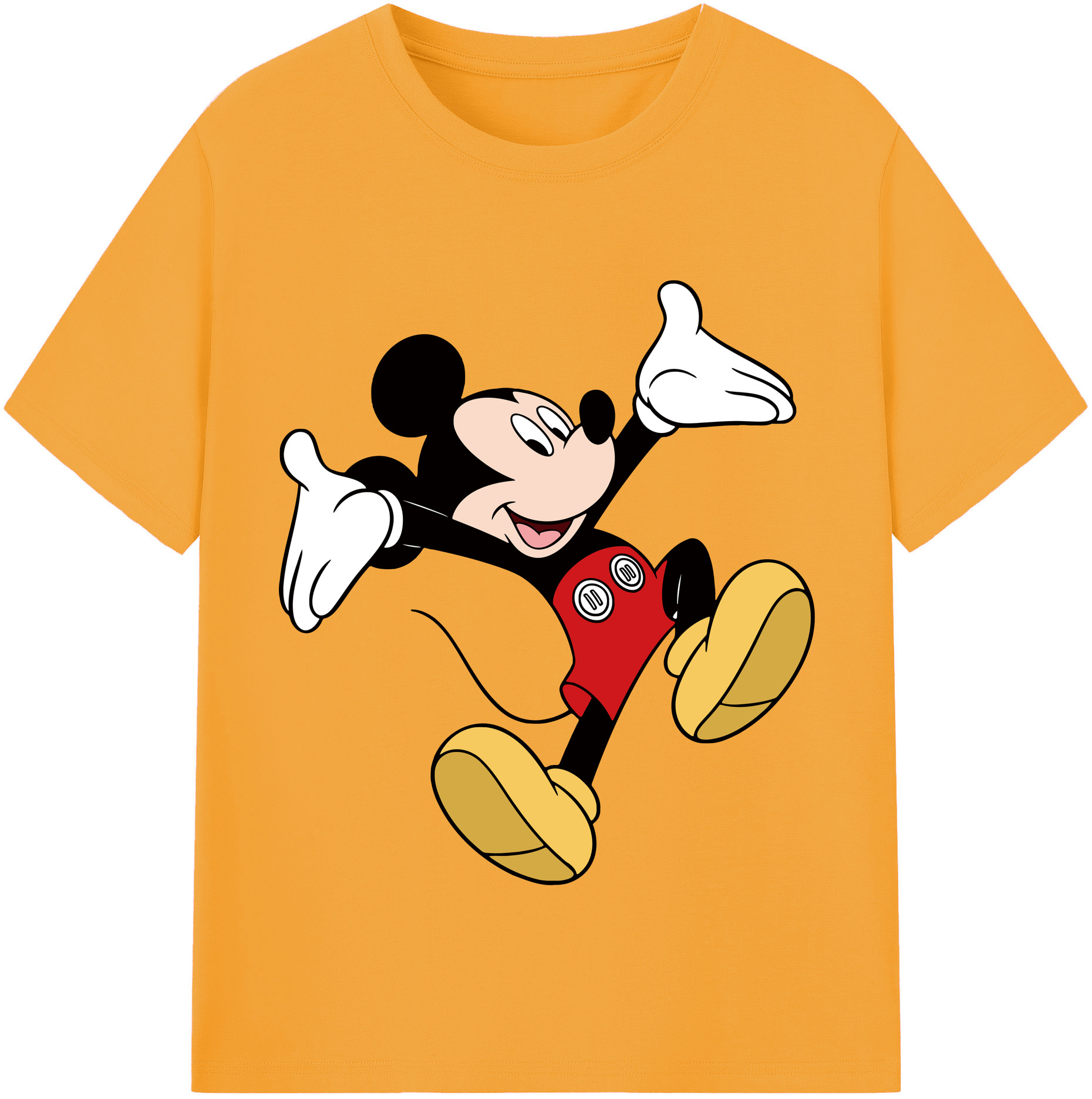 （画像用） ミッキーマウス Mickey Mouse 綿100％半袖Tシャツ（フロントプリント）