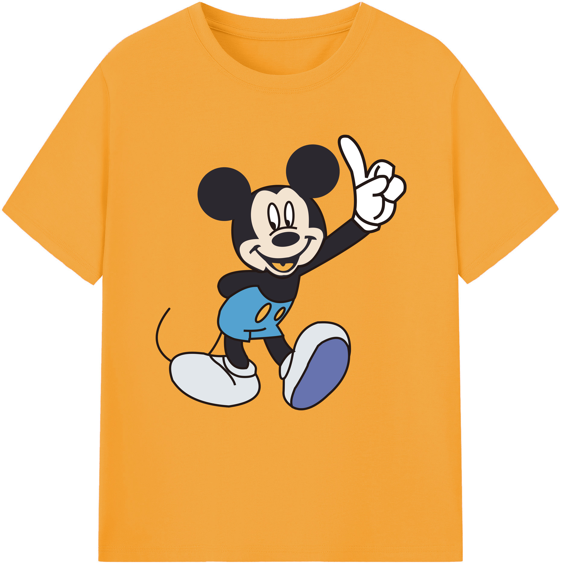 （画像用） ミッキーマウス Mickey Mouse 綿100％半袖Tシャツ（フロントプリント）