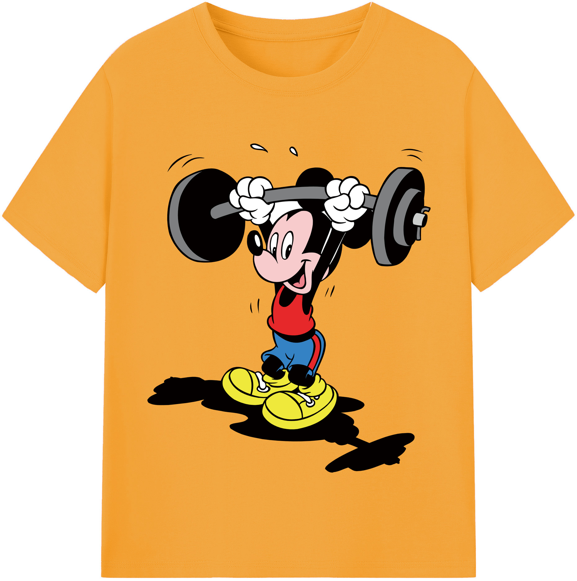 （画像用） ミッキーマウス Mickey Mouse 綿100％半袖Tシャツ（フロントプリント）