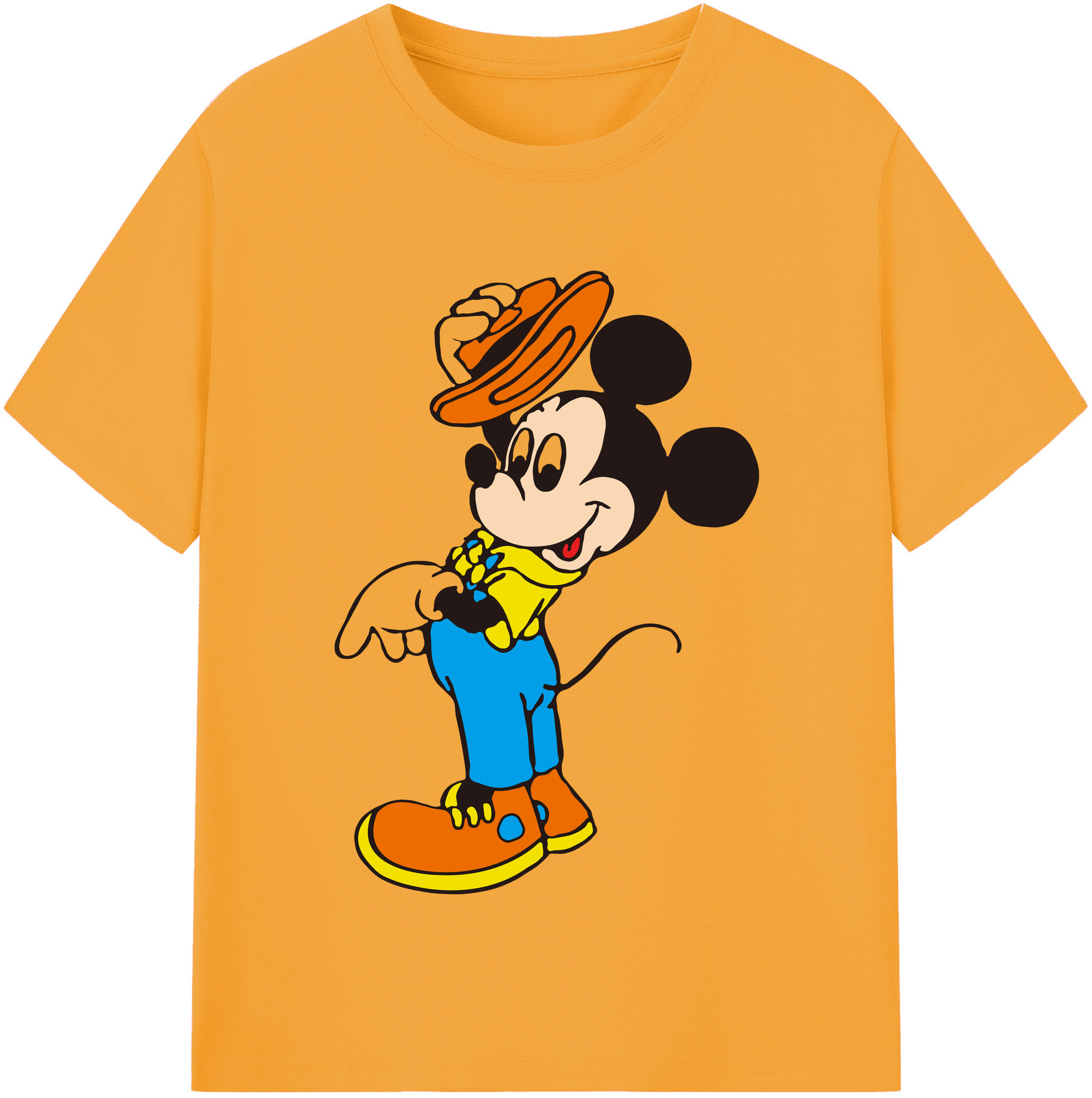 （画像用） ミッキーマウス Mickey Mouse 綿100％半袖Tシャツ（フロントプリント）