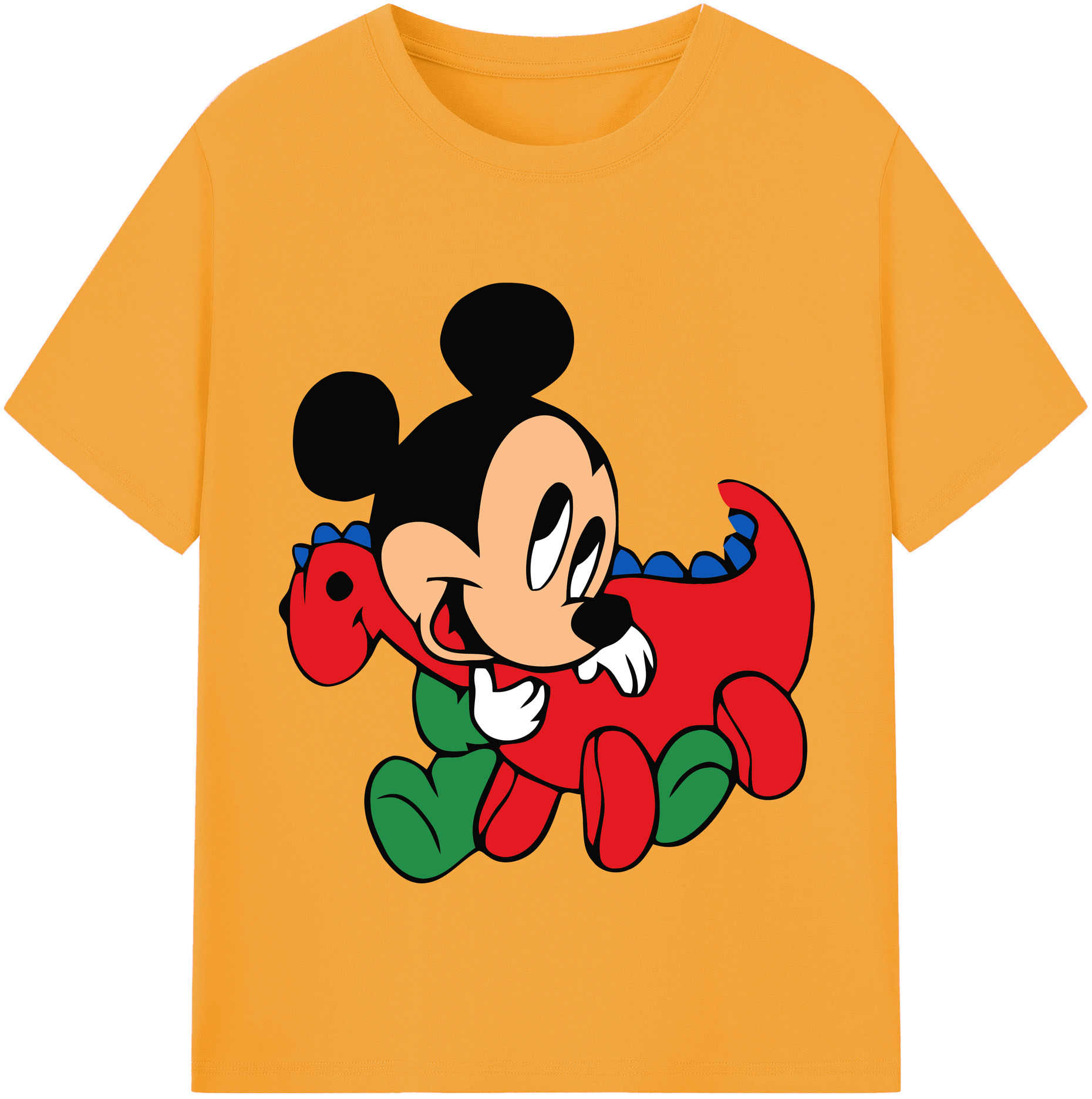 （画像用） ミッキーマウス Mickey Mouse 綿100％半袖Tシャツ（フロントプリント）