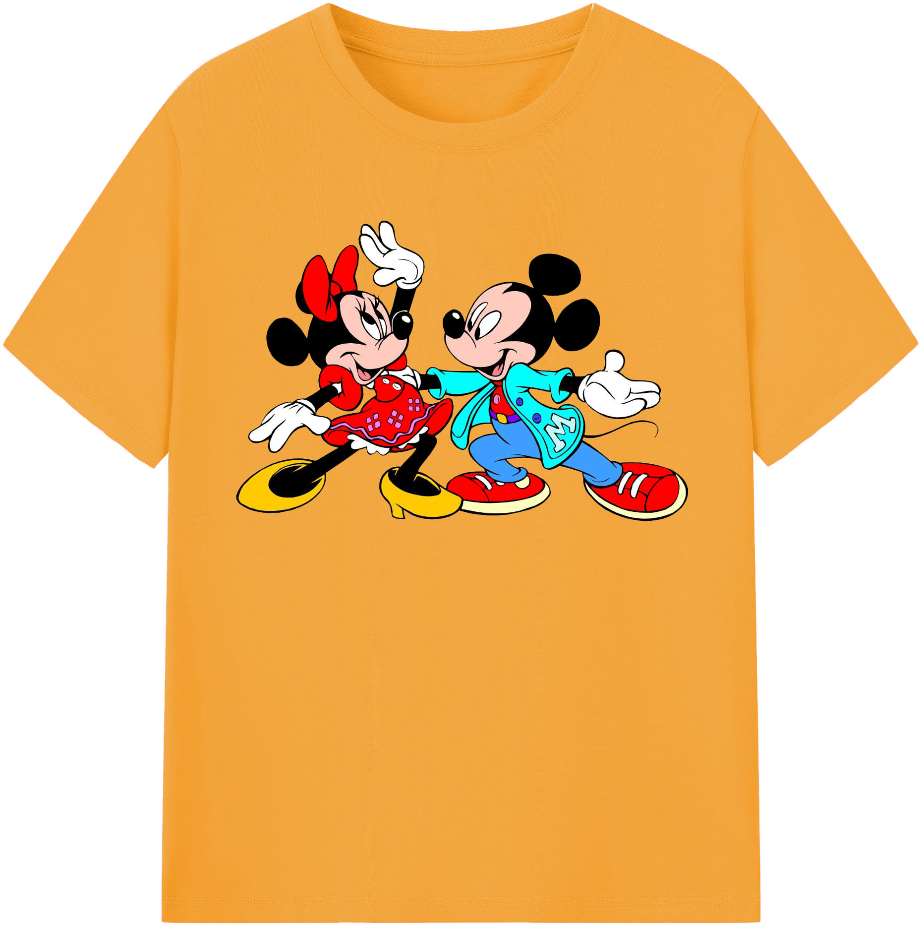 （画像用） ミッキーマウス Mickey Mouse 綿100％半袖Tシャツ（フロントプリント）