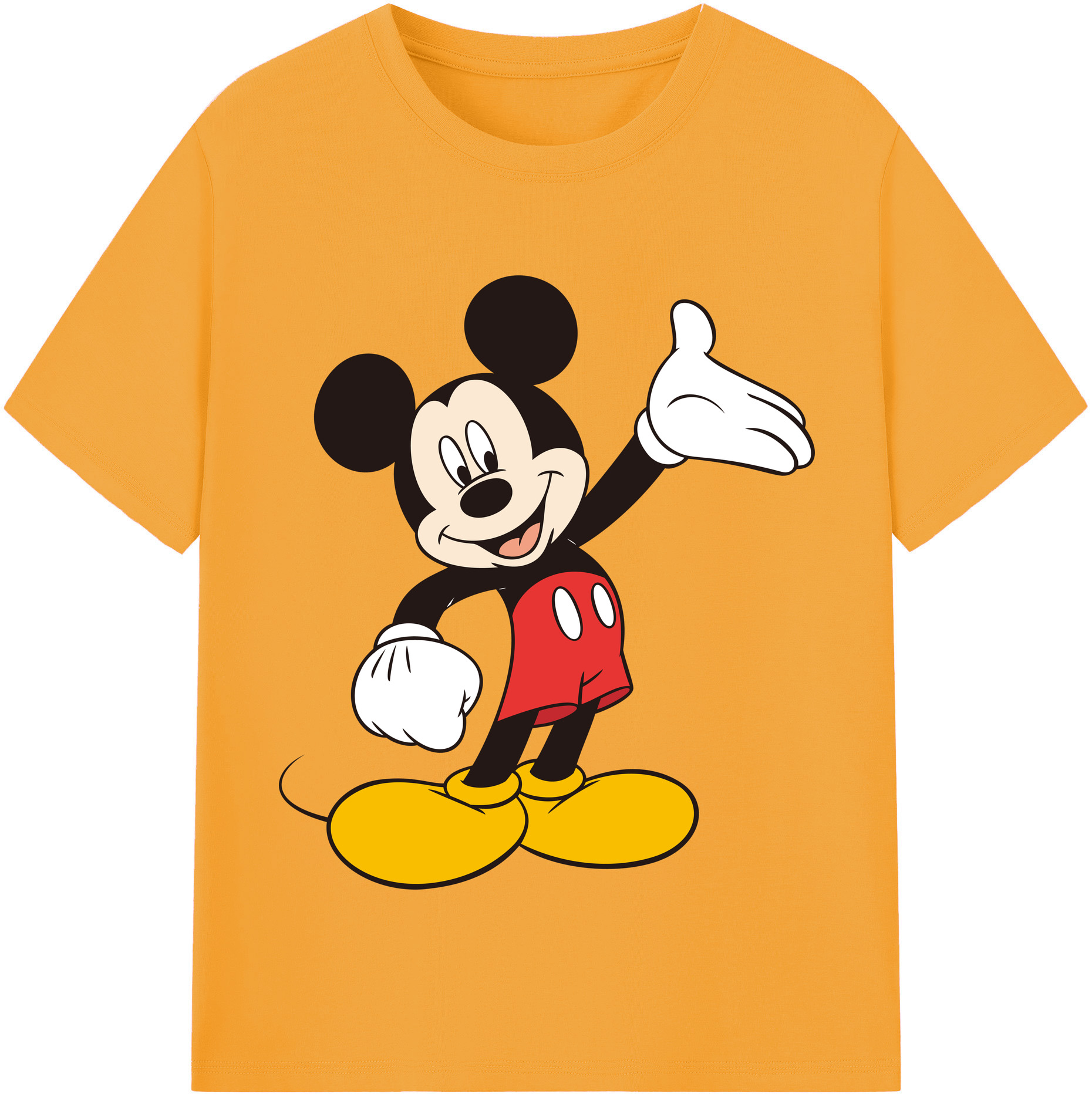 （画像用） ミッキーマウス Mickey Mouse 綿100％半袖Tシャツ（フロントプリント）