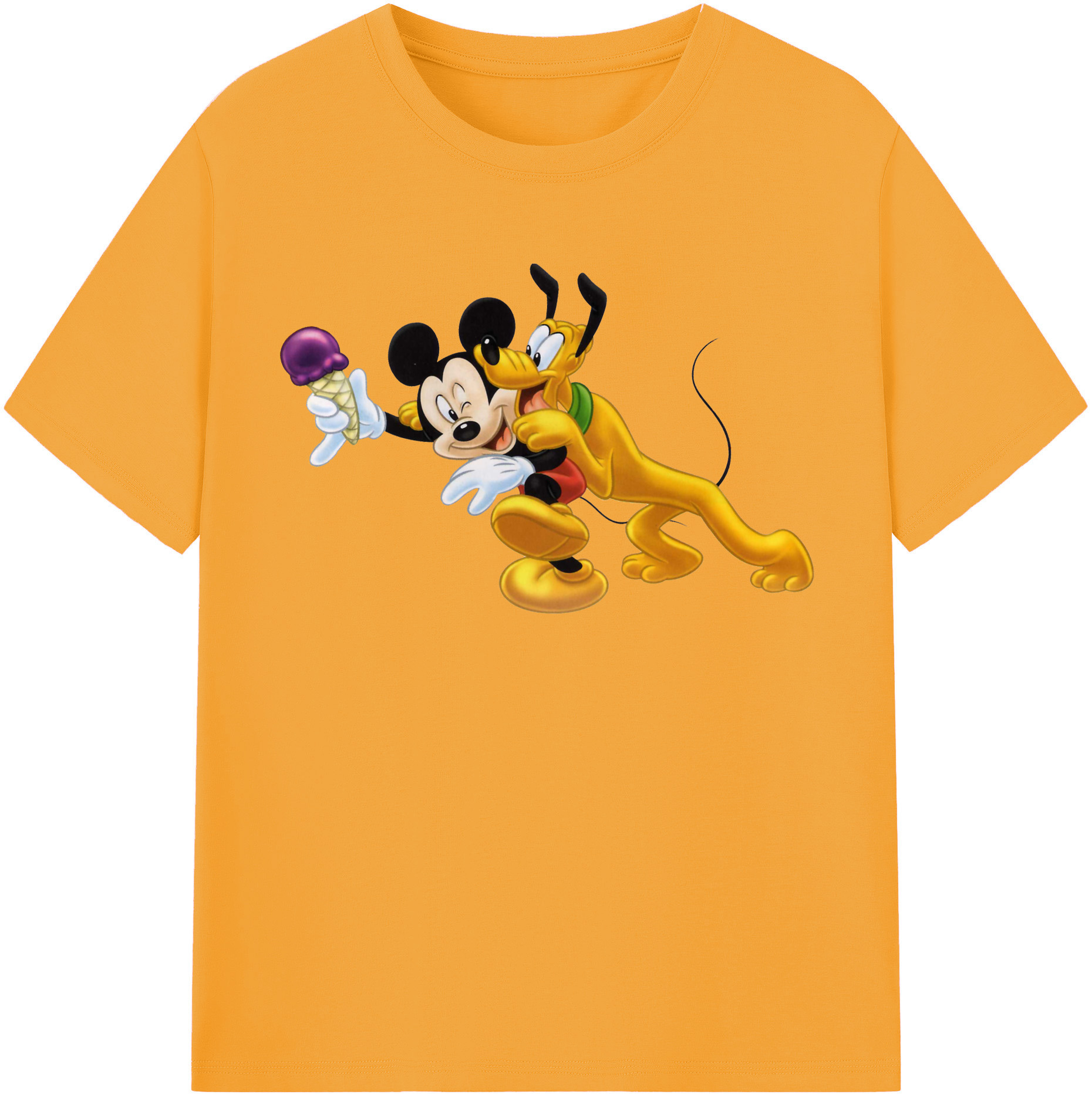 （画像用） ミッキーマウス Mickey Mouse 綿100％半袖Tシャツ（フロントプリント）
