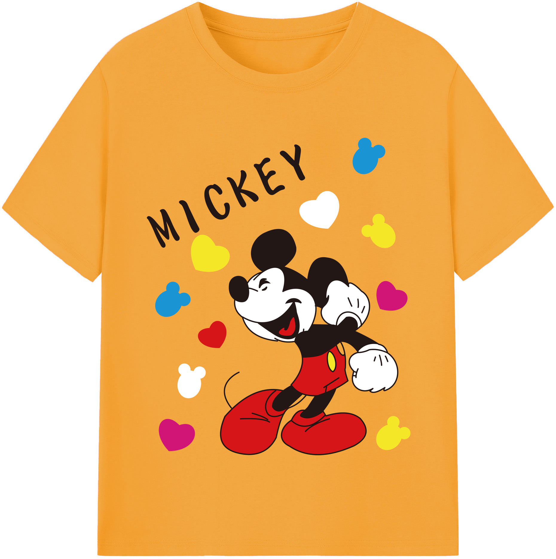 （画像用） ミッキーマウス Mickey Mouse 綿100％半袖Tシャツ（フロントプリント）