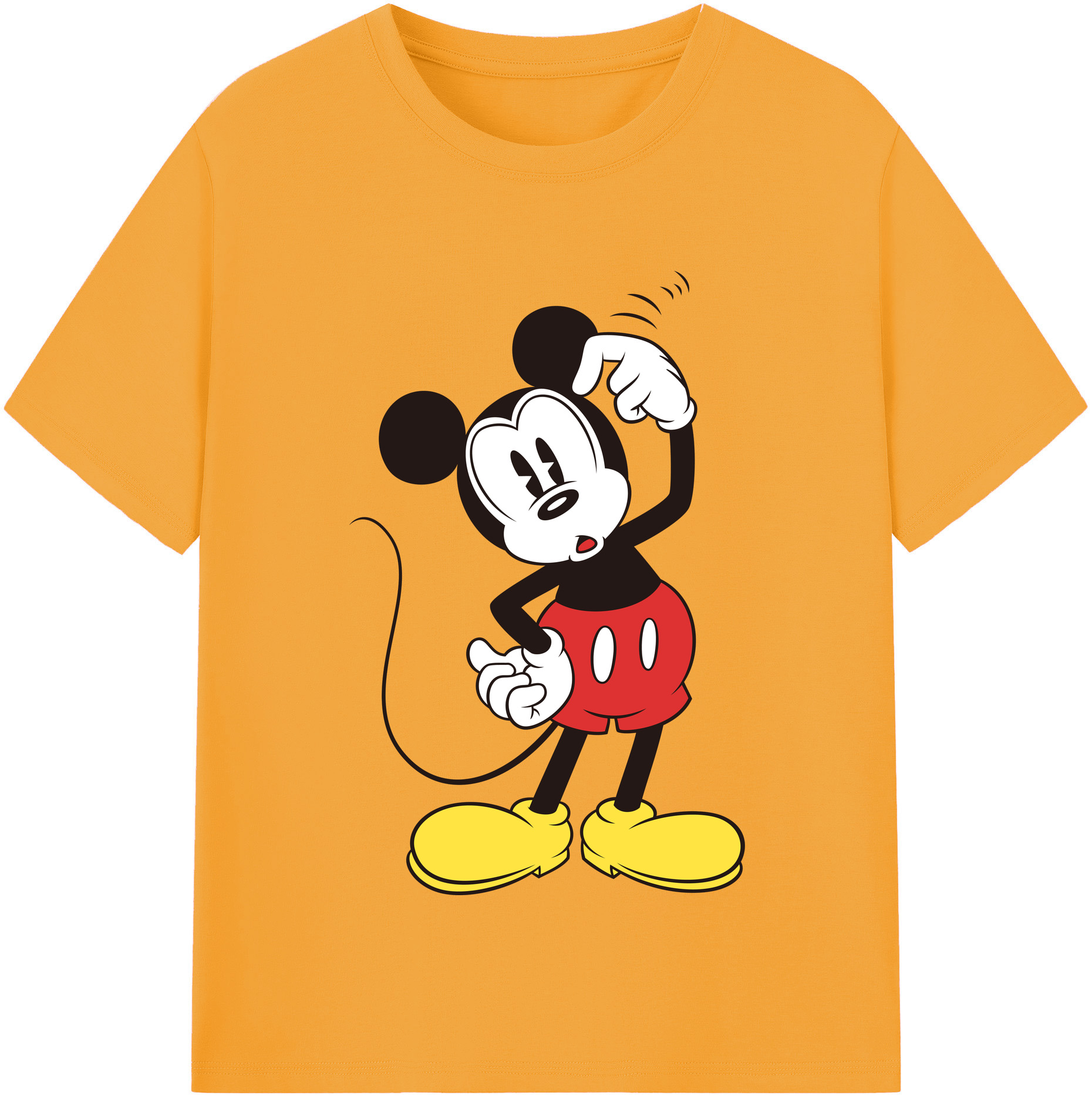 （画像用） ミッキーマウス Mickey Mouse 綿100％半袖Tシャツ（フロントプリント）