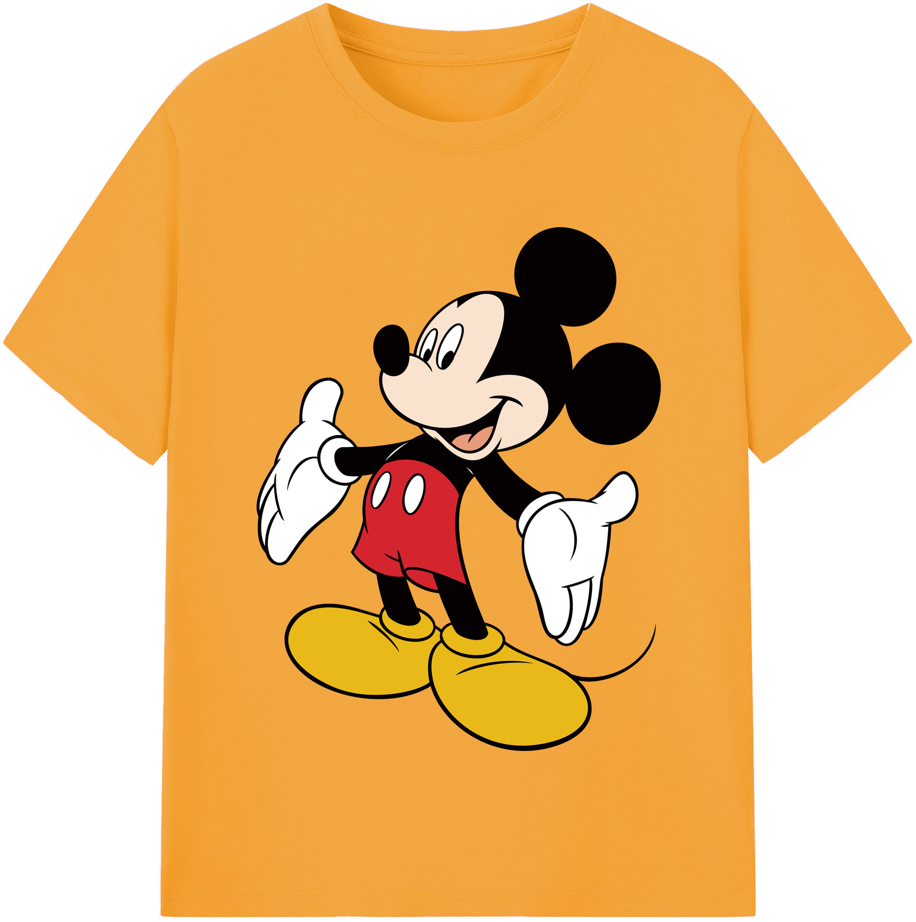 （画像用） ミッキーマウス Mickey Mouse 綿100％半袖Tシャツ（フロントプリント）