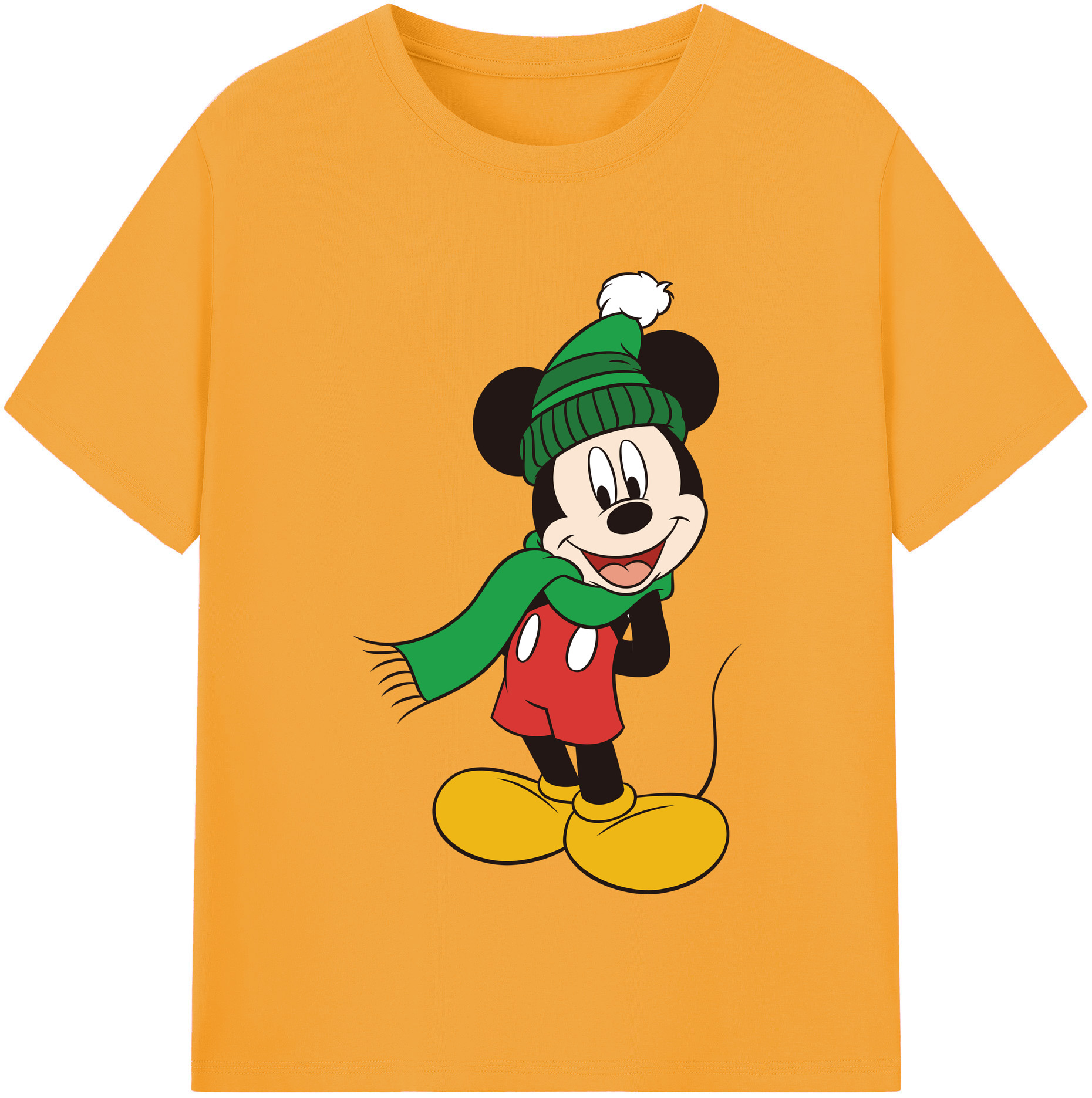 （画像用） ミッキーマウス Mickey Mouse 綿100％半袖Tシャツ（フロントプリント）