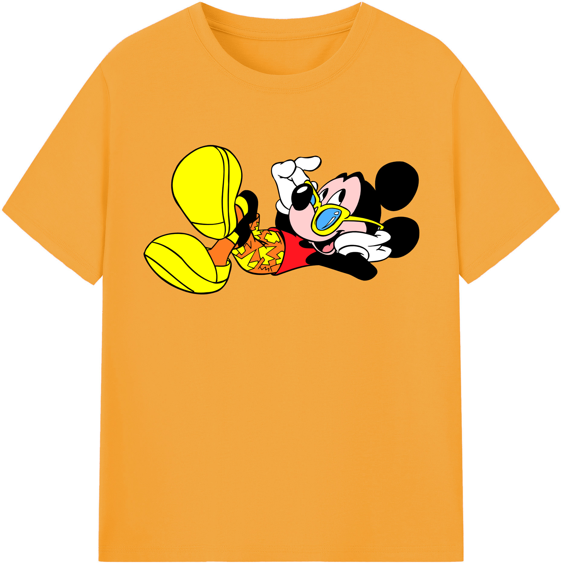 （画像用） ミッキーマウス Mickey Mouse 綿100％半袖Tシャツ（フロントプリント）