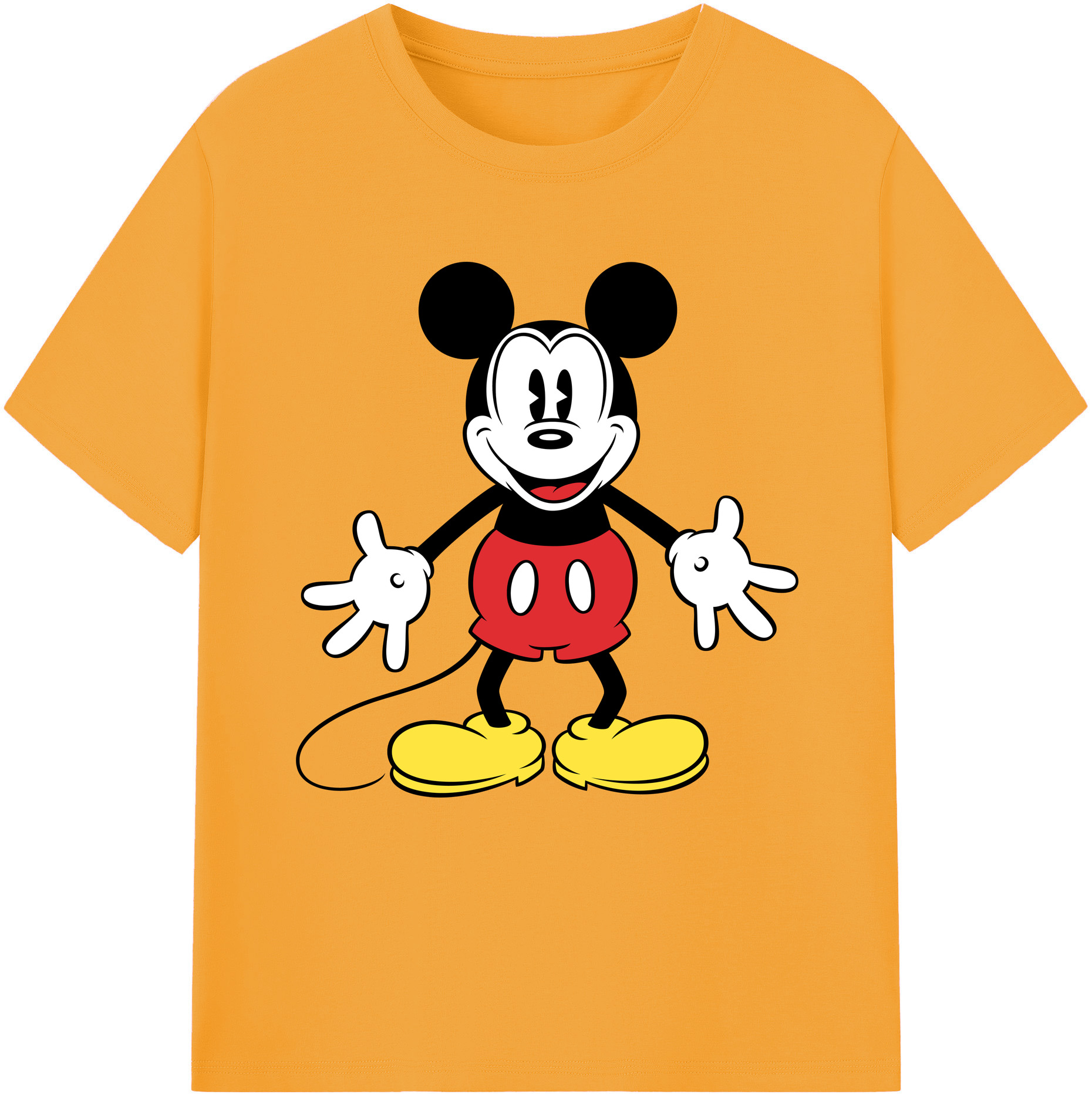 （画像用） ミッキーマウス Mickey Mouse 綿100％半袖Tシャツ（フロントプリント）